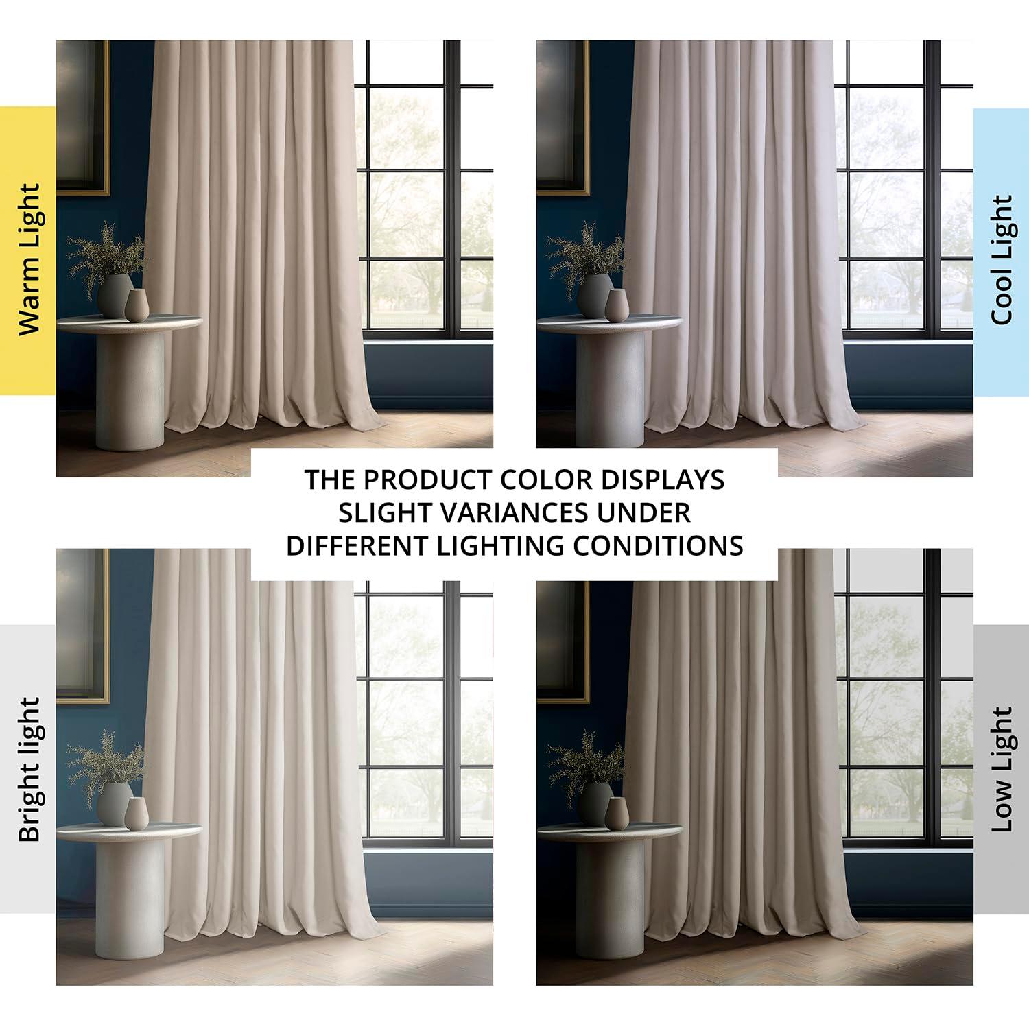 HPD Half Price Drapes - Faux Linen Curtains for Living Room (1 Panel) - 50W X 108L - Textured Room Darkening Curtains for Bedroom 108 Inches Long - Drapes for Home Decor, Birch - Image 2