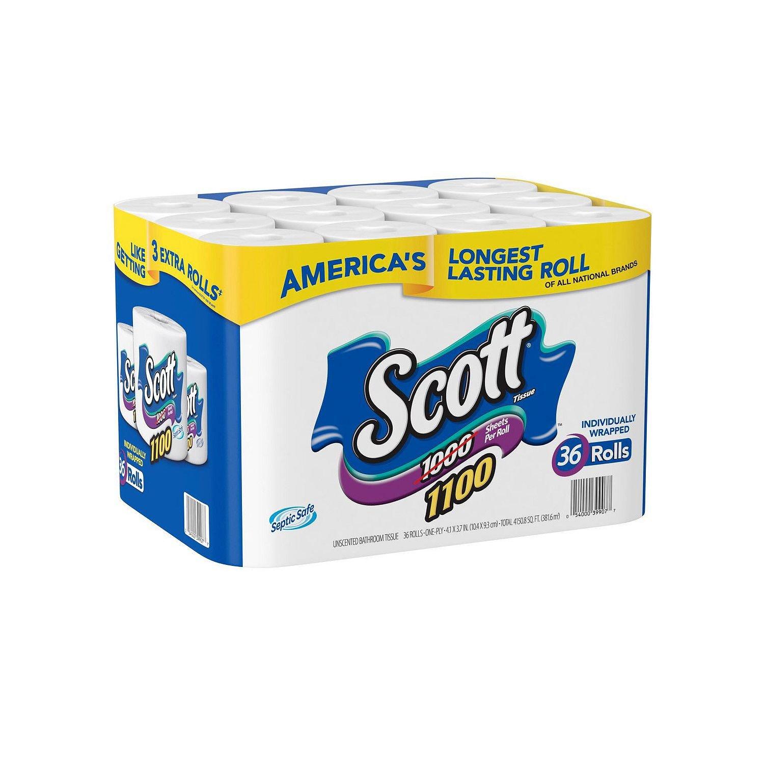 Scott Bath Tissue, 1, 100 Sheetsper Roll, 36 Count - Image 2