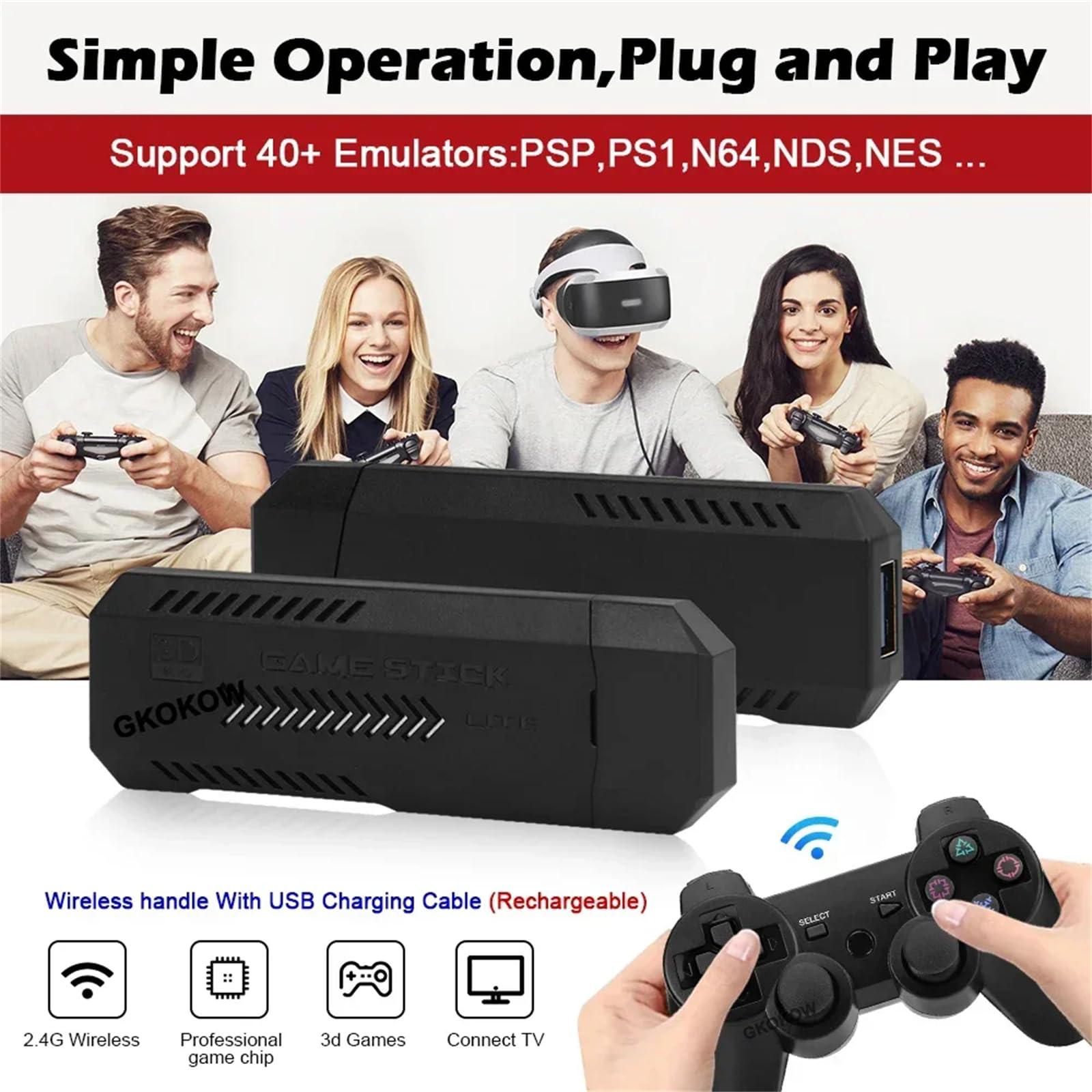 ZWXYVUT Retro Video Game Console-X2 Plus 4K Game Stick 3D HD Wireless Controller TV 50 Emulator(128G 41000+Games) - Image 3