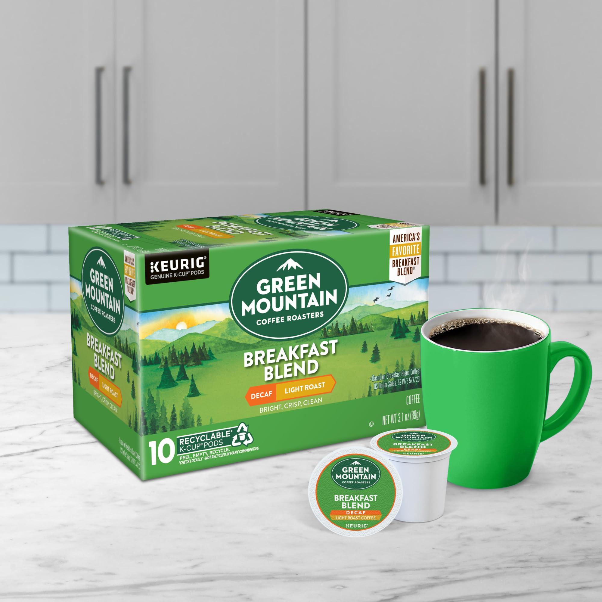 Green Mountain Coffee Roasters Breakfast Blend Decaf, Keurig Single Serve K-Cup Pods, Light Roast Coffee, 60 Count, (6 Packs of 10) - Image 9