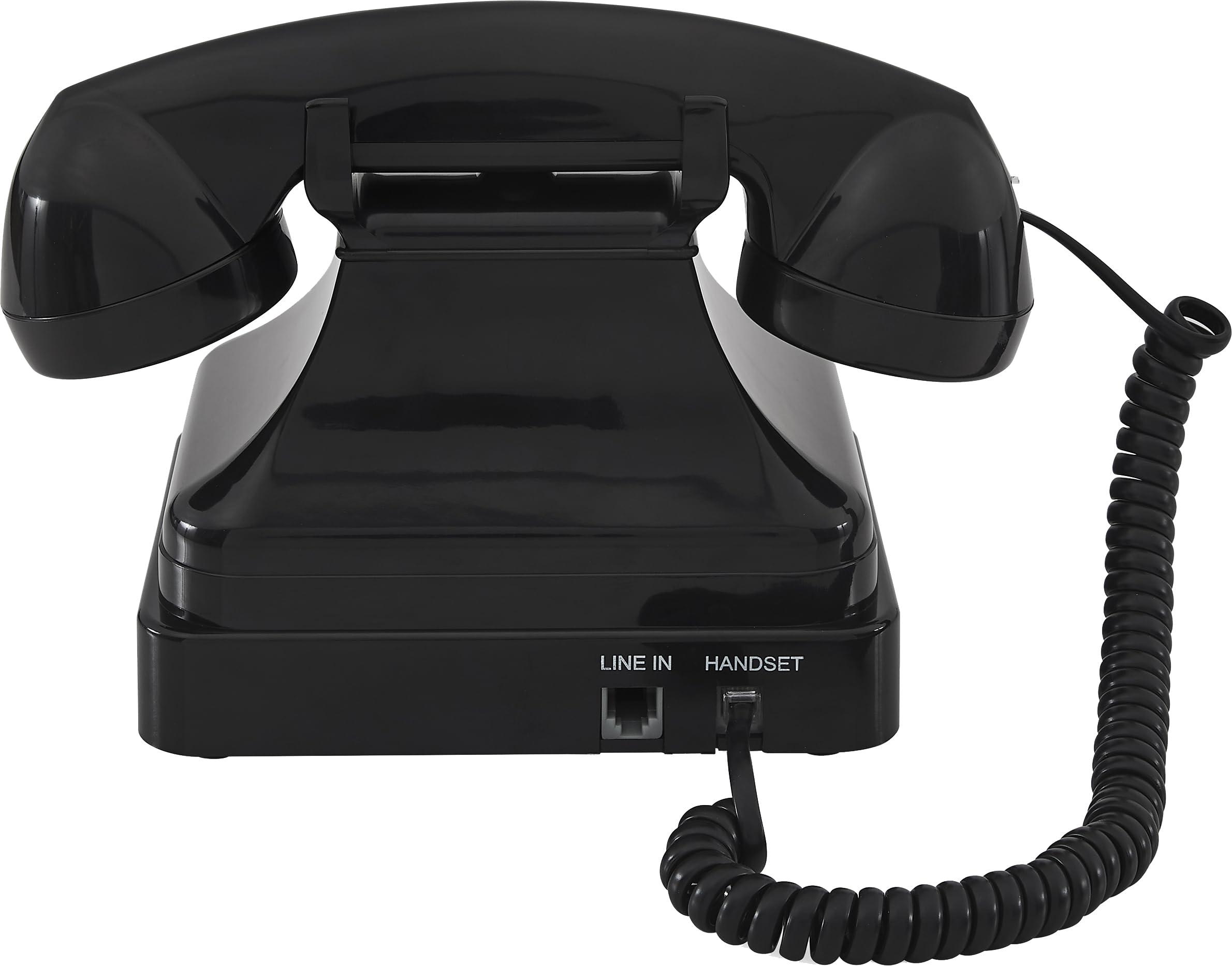 Crosley CR62-BK Kettle Classic Corded Desk Phone - Landline for Home with Retro Rotary Style, Black - Image 9
