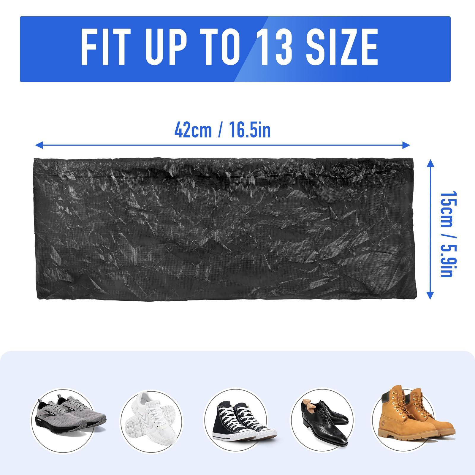 squish Shoe Covers Disposable Non-Slip, 100 Pack 6g Thick Booties Cover, Waterproof Slip Resistant Disposable Shoe Covers Durable Protector Covers for Indoors and Outdoors Fit Up to 13 Size (Black) - Image 2
