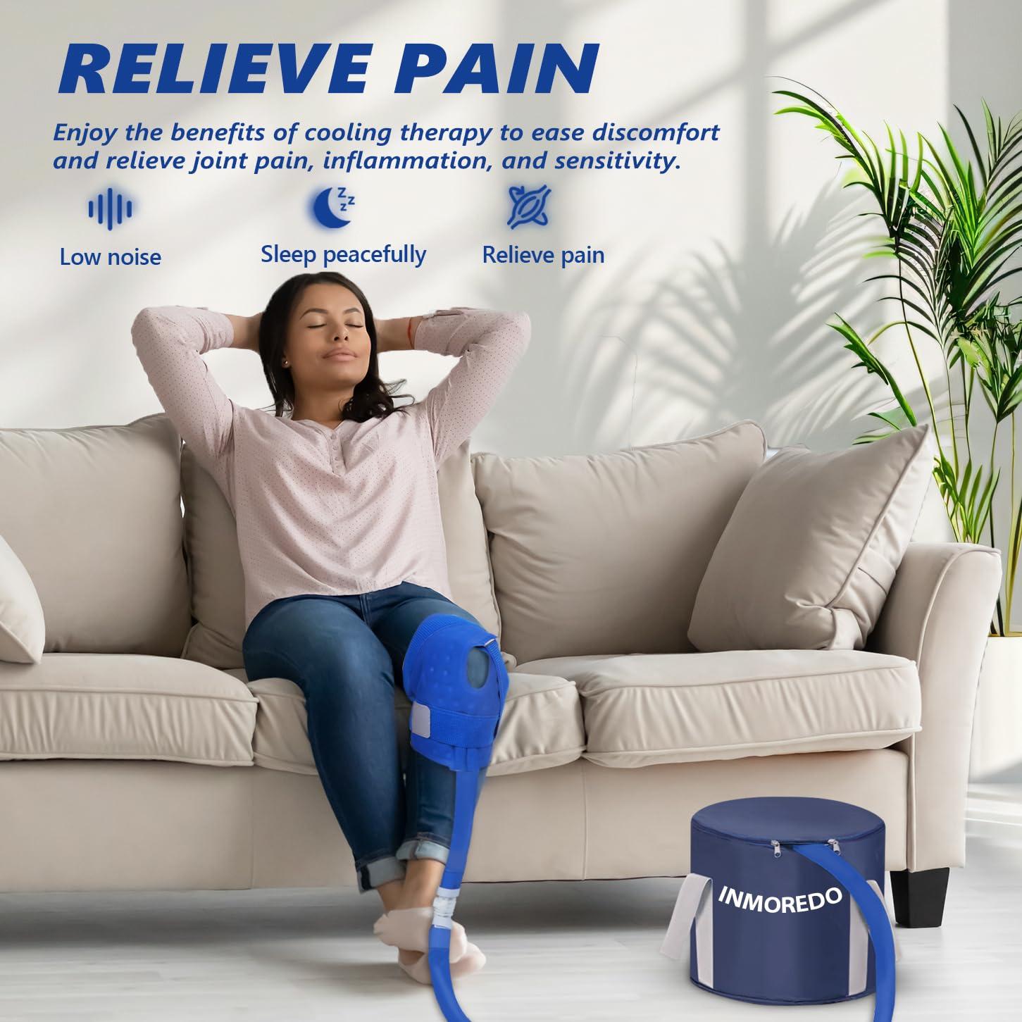 Inmoredo Cold Therapy System Ice Machine System for ACL Knee Surgery Recovery - Quiet Pump, Flexible Kit, Portable, Knee Ice Machine, Ideal for Sports Injuries, Pains, Strain & Stiffness, Sprain - Image 4