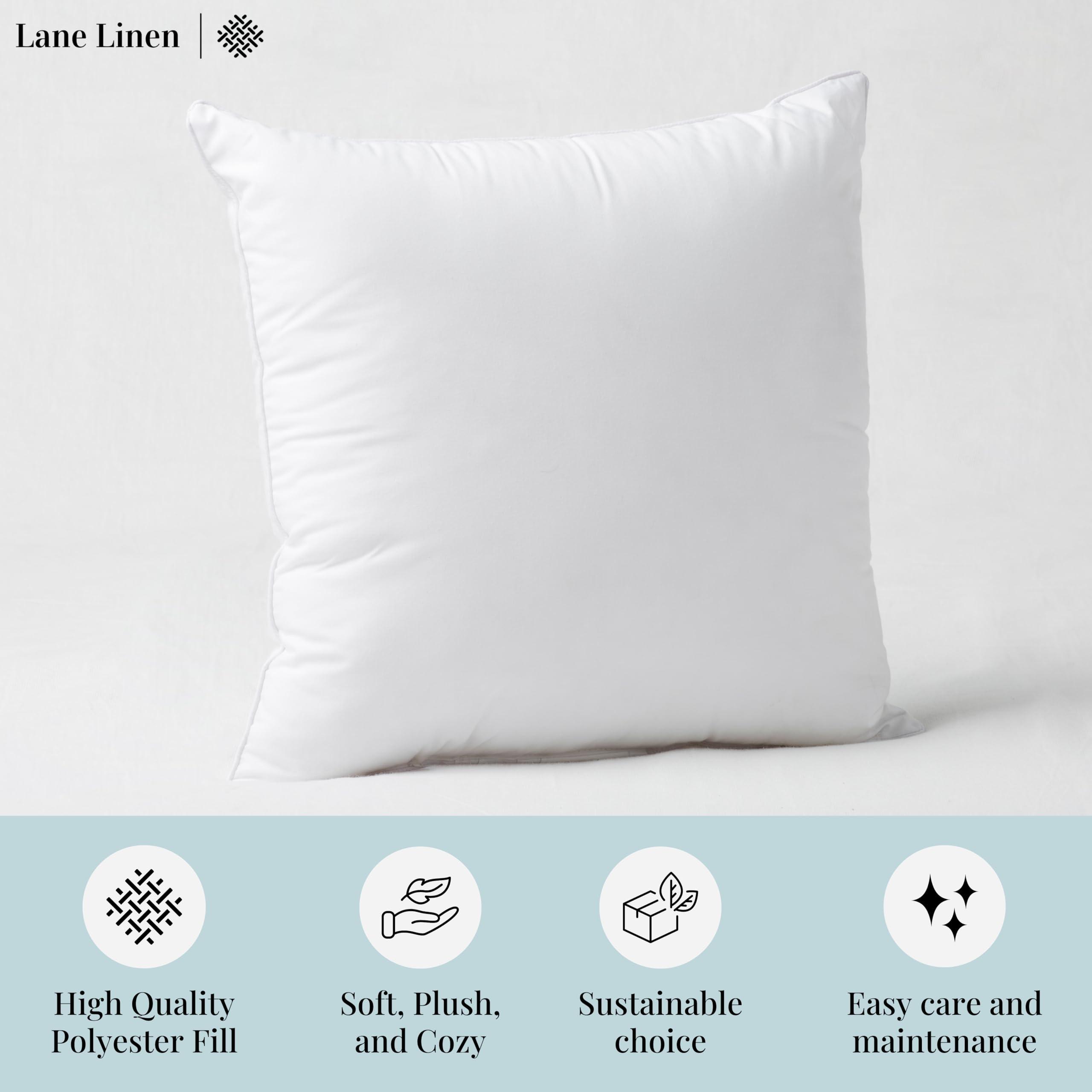 LANE LINEN 4 Pack 18x18 White Throw Pillow Inserts for Decorative Pillow Covers, Couch Pillows for Living Room, Fluffy Pillows for Bed - Image 7