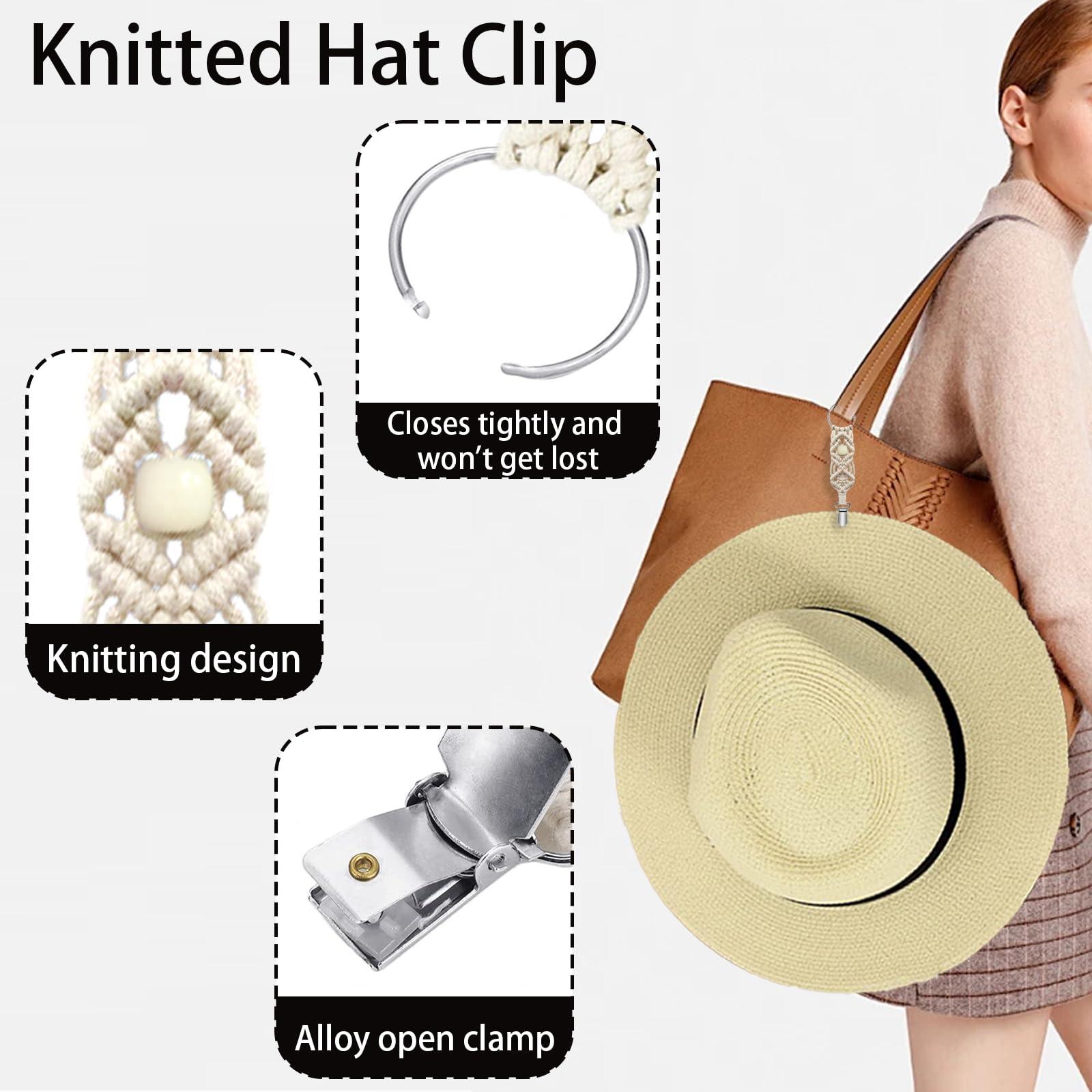 MEIXINZHI 3Pcs Cotton Hat Clips for Travel, Knitting Hat Clip for Bag Backpack Luggage, Beach Vacation Cruise Essentials - Image 3