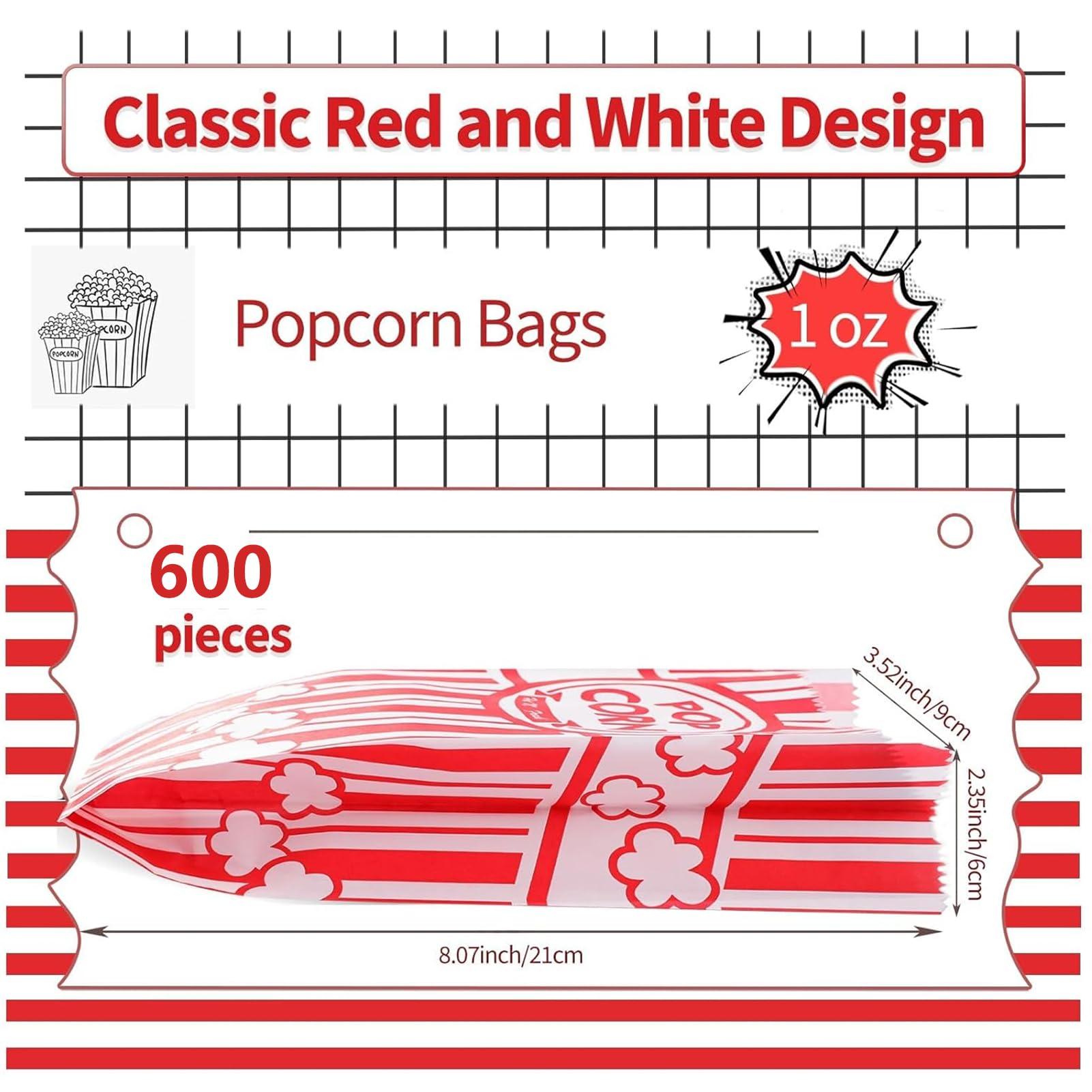 VOISEN Paper Popcorn Bags,600 Pack 1oz Popcorn Bags Individual Servings, Popcorn Bag Bulk for Popcorn Machine,Movie Nights Pop Corn Bags - Image 2