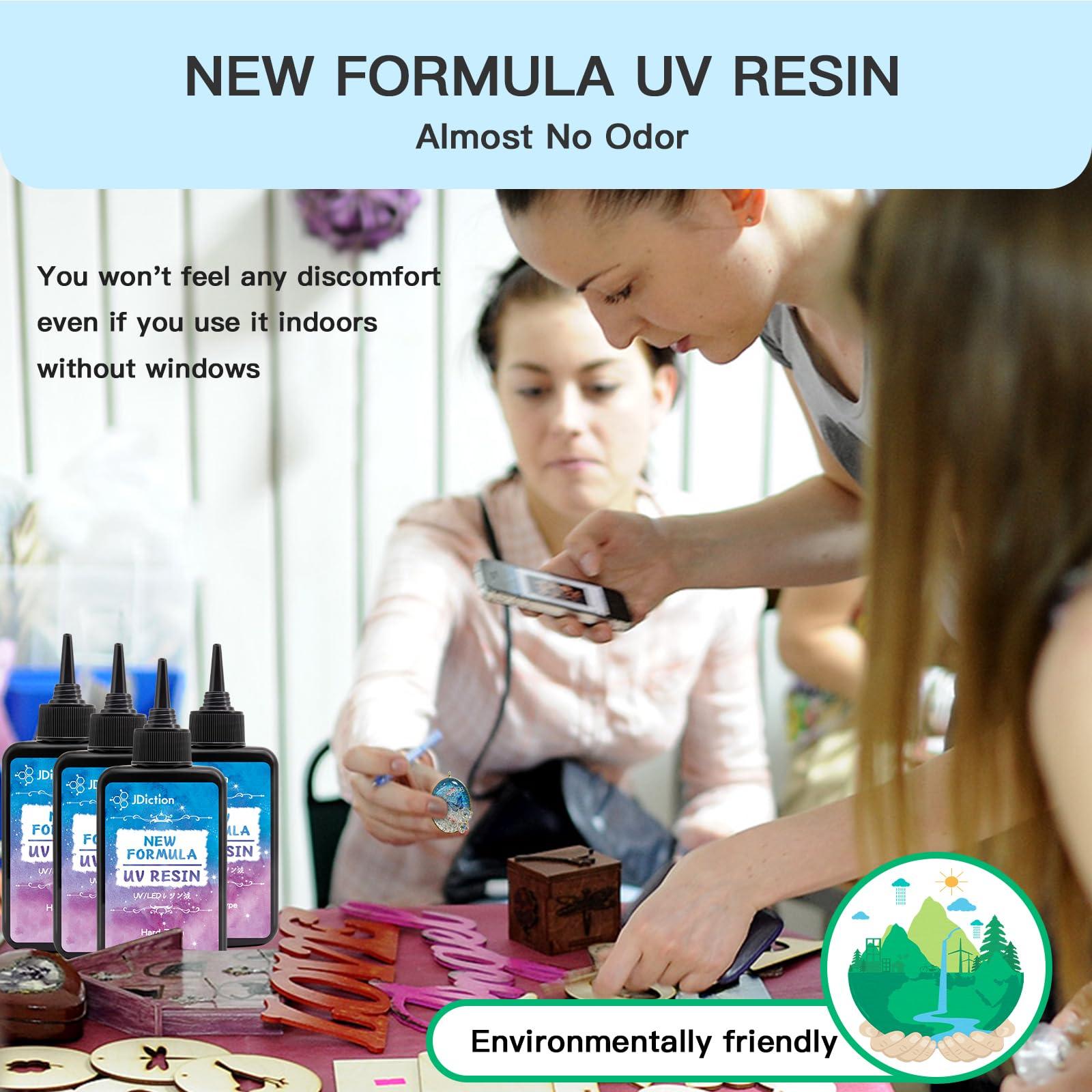 JDiction 400g UV Resin, New Formula Crystal Clear UV Resin Solar Cure Sunlight Activated Hard UV Resin Kit for Jewelry Making, Casting and Coating DIY Crafts - Image 3
