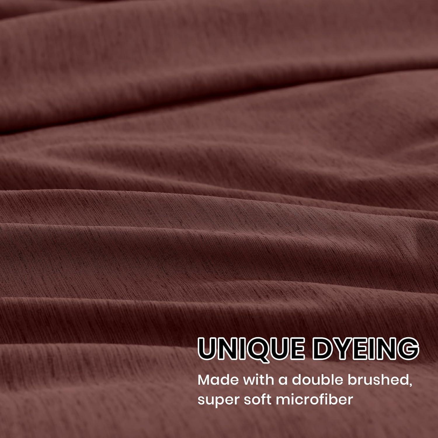 Monbix California King Comforter Set - 7 Pieces Cationic Dyeing Dark Red Bed in a Bag Cal King Bedding Sets with Comforter, Sheets, Pillowcases & Shams, Reversible Bedding Comforters Sets (108 * 92) - Image 5