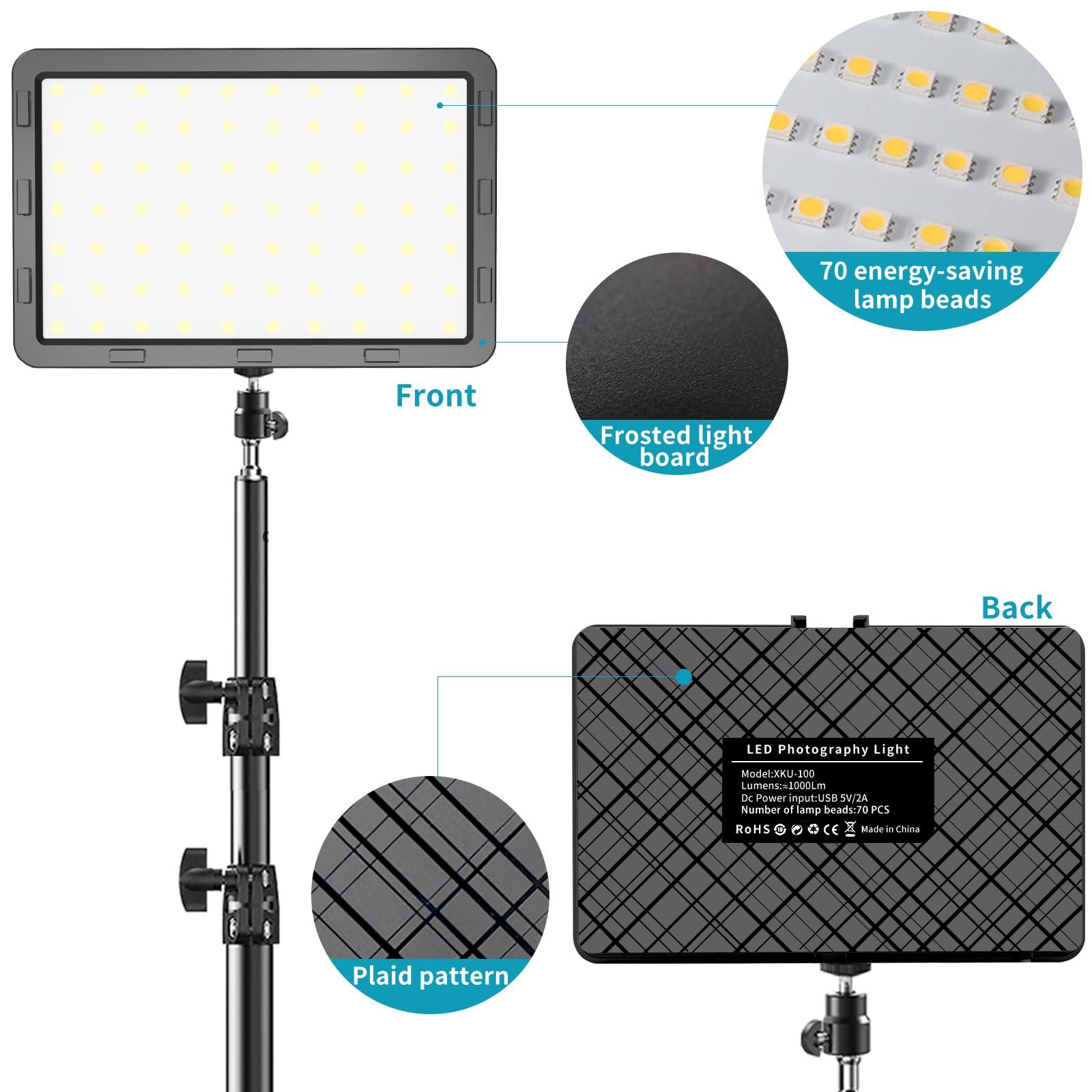 LED Video Light Kit 2Pcs, Hagibis Studio Lights 18 Color Filters for Photography Lighting with Adjustable Tripod Stand Streaming Lights for Photo Camera Recording Computer Zoom Stream TikTok YouTube - Image 5