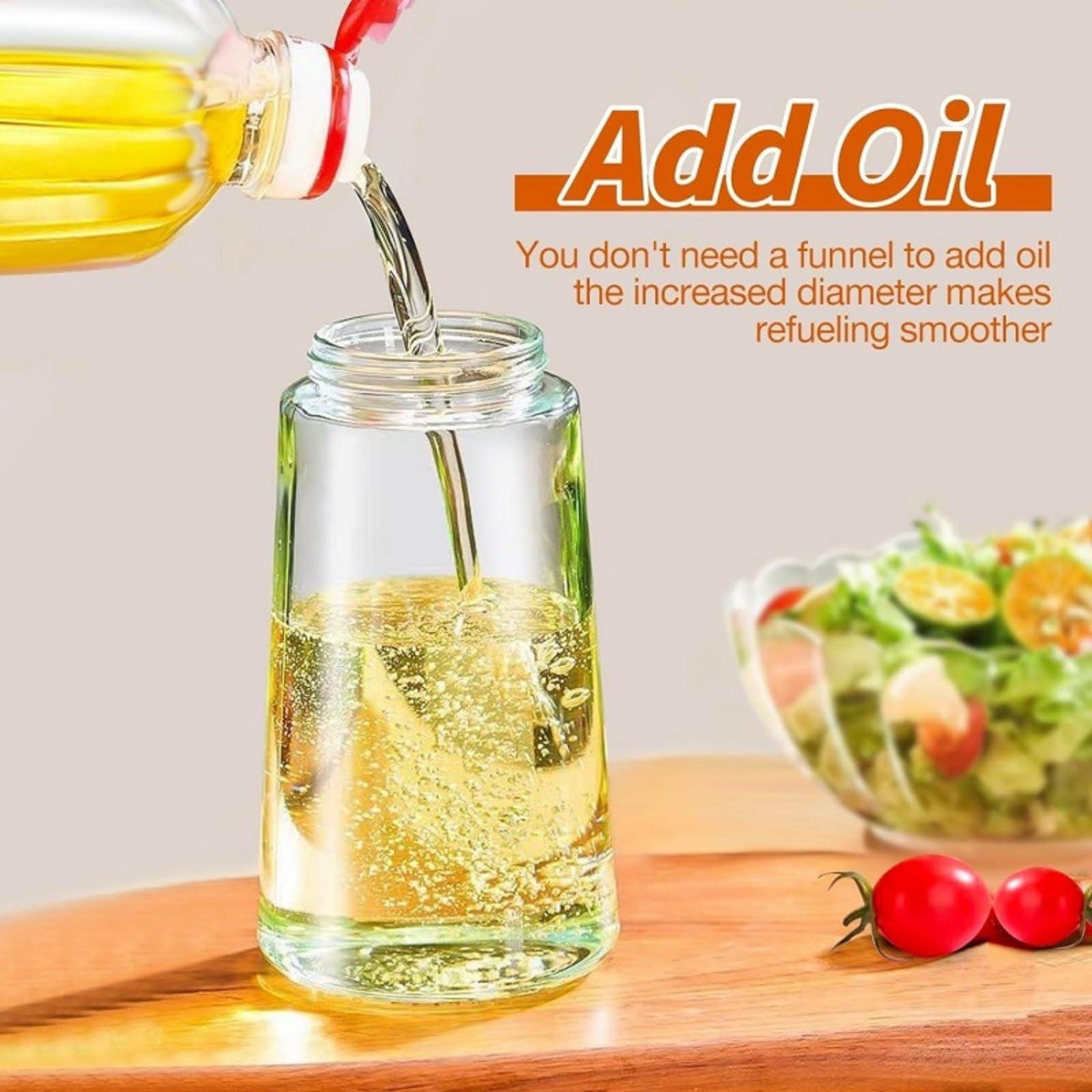 2 in 1 Oil Dispenser and Sprayer for Kitchen -16oz/470ml Glass Olive Oil Dispenser Bottle-Oil Sprayer for Cooking, Salad,Air Fryer, BBQ (White) - Image 5