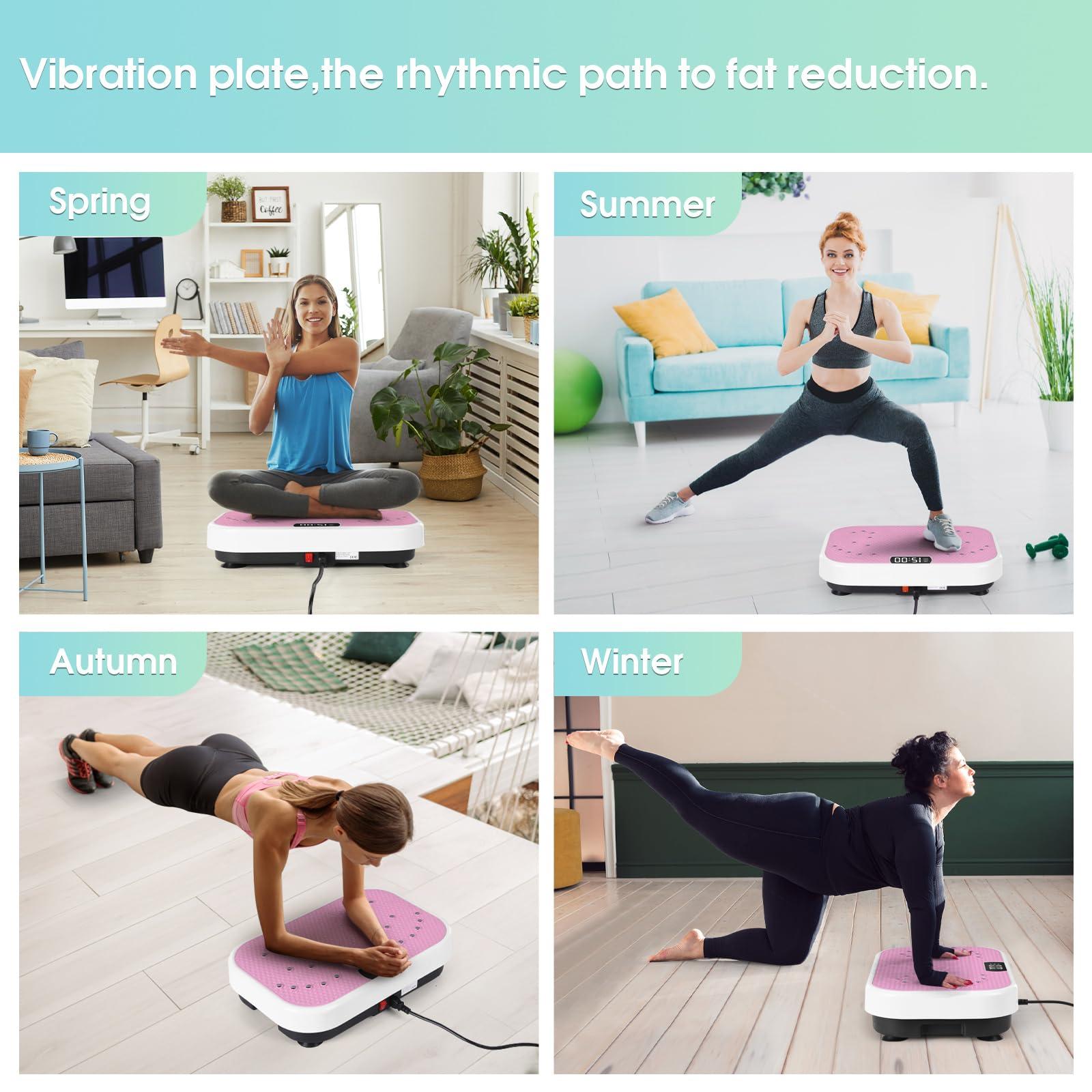 Vibration Plate Exercise Machine for Lymphatic Drainage,Softgym Power Vibrate Stand Shake Board 400 Lbs Capacity Whole Body Workout Waver with Fitness Resistance Bands Weight Loss Gifts for Women Men - Image 4