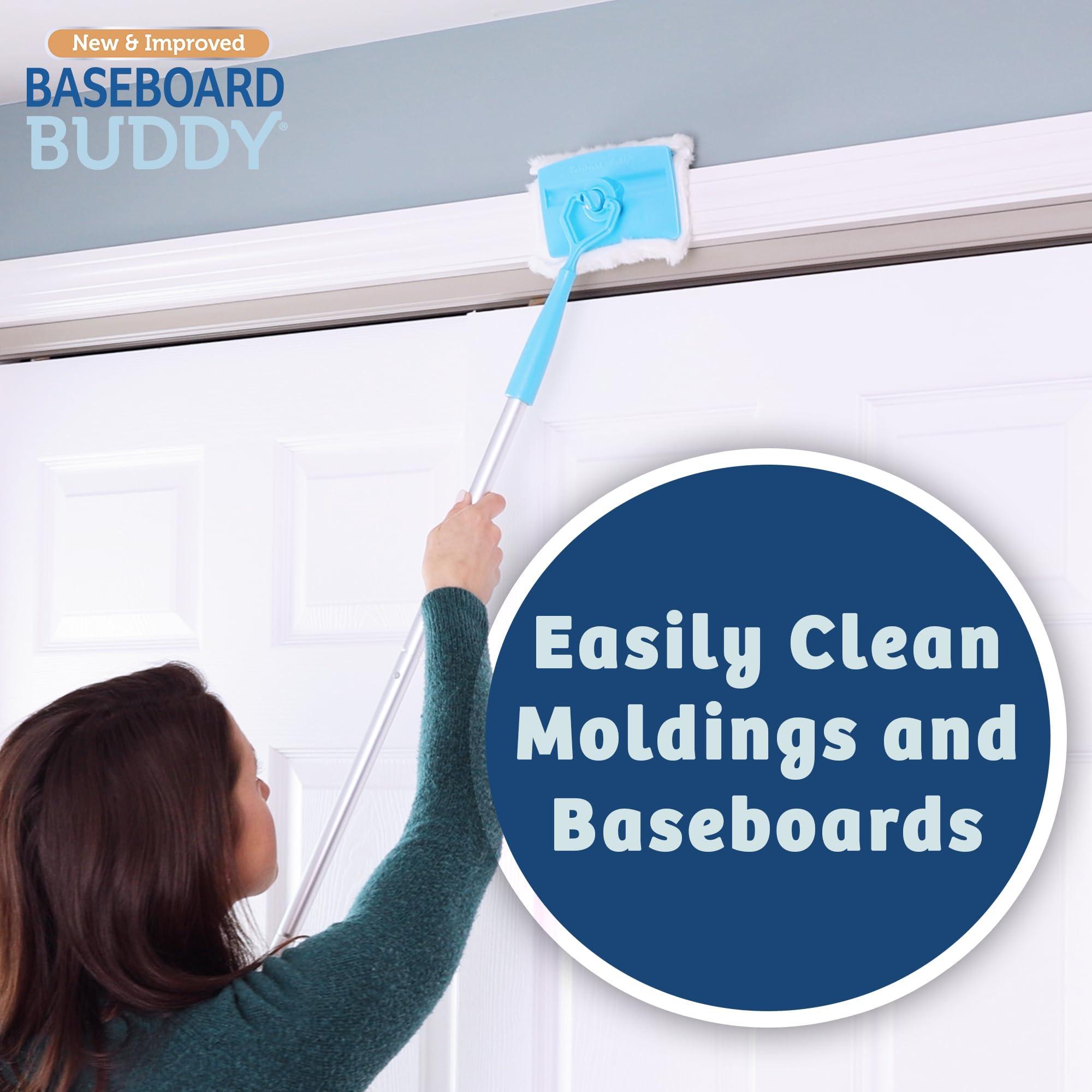 Baseboard Buddy | Lightweight Home Cleaning Essential, Pefect for Baseboards, Moldings & Walls, Glide & Wipe Trapping & Locking Dirt & Dust | As Seen on TV, (1 Baseboard Buddy & 3 Reusable Pads) - Image 5