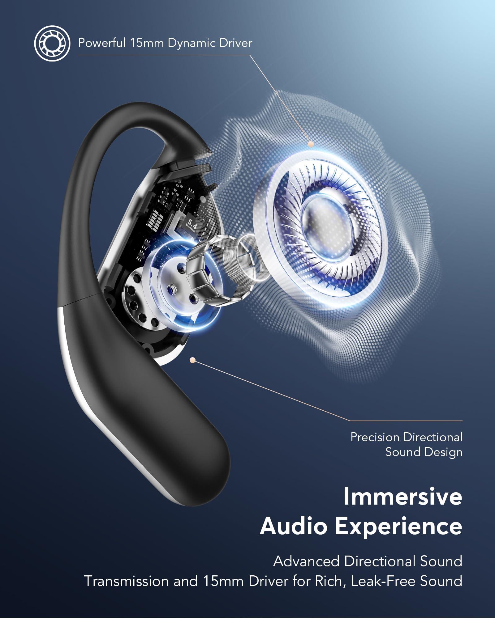 AI Language Translation Earbuds, Bluetooth 5.4 Headphones Translator for 144 Languages & Accents, OWS LCD Touch Screen Real-Time Earphones Fit iOS and Android Ideal for Travel Business Learning, Black - Image 8