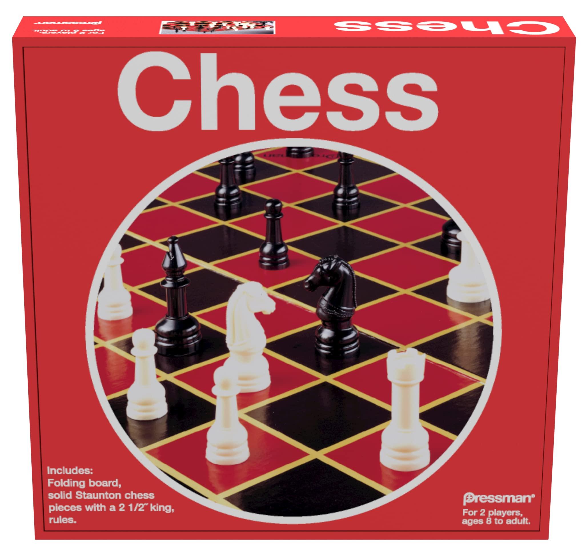 Pressman Toy Chess in Box, Red, 5"