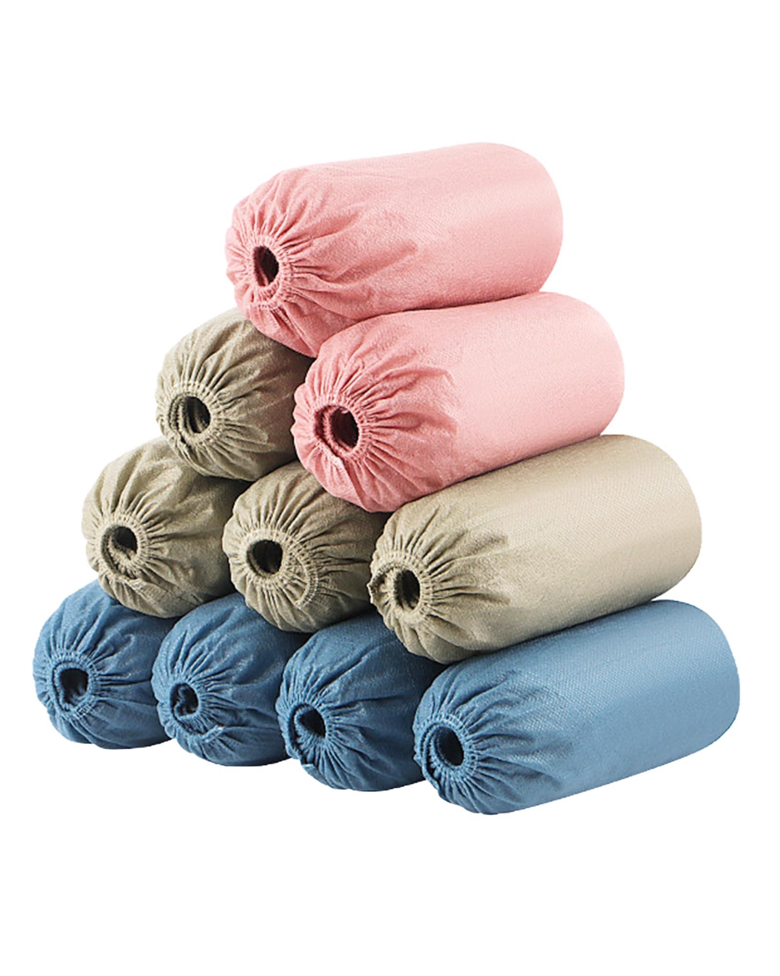 Disposable Shoe Covers 100-Pack(50 Pairs) Multi-color Indoor Thickened Non-Woven Fabric Dustproof Booties Home Slip Resistant Shoe Covers