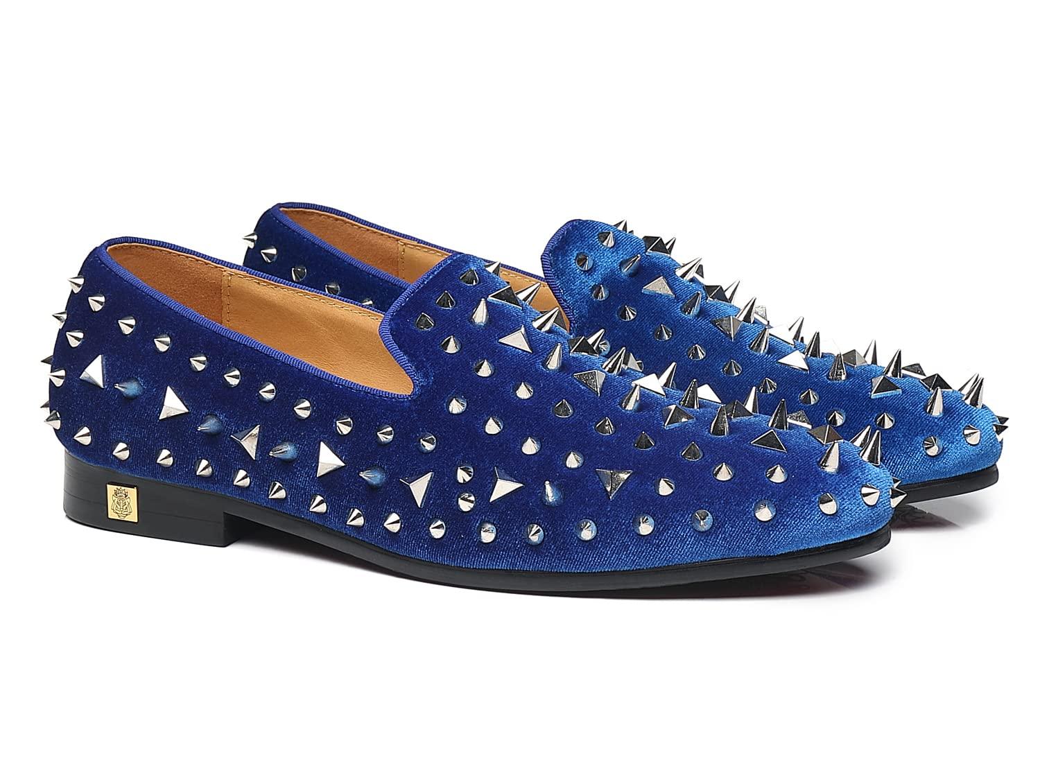 Erphpre Paul Men's Studded Loafers Spikes Rivets Luxury Dress Wedding Party Prom Shoes - Image 1