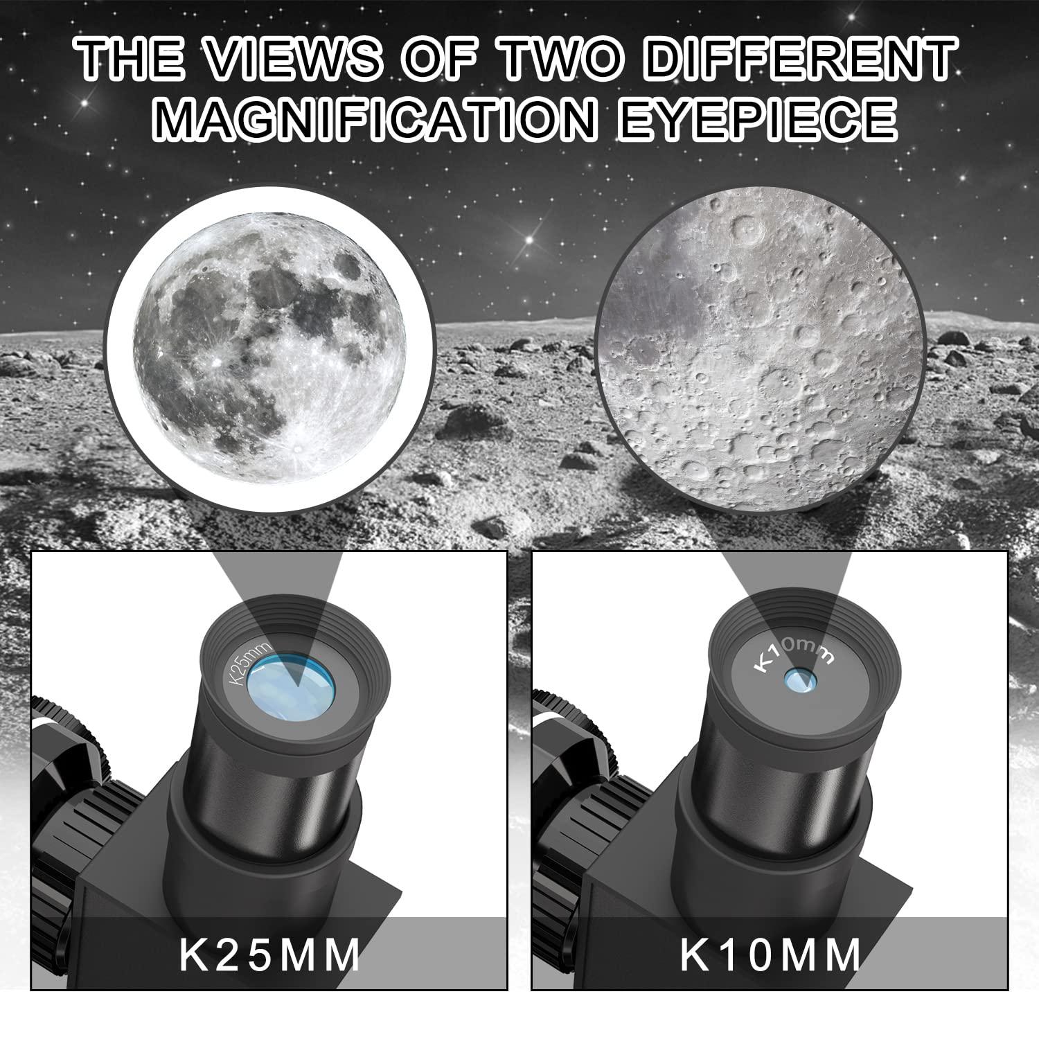 Telescope for Kids Beginners Adults, 70mm Astronomy Refractor Telescope with Adjustable Tripod for Kids - Image 4