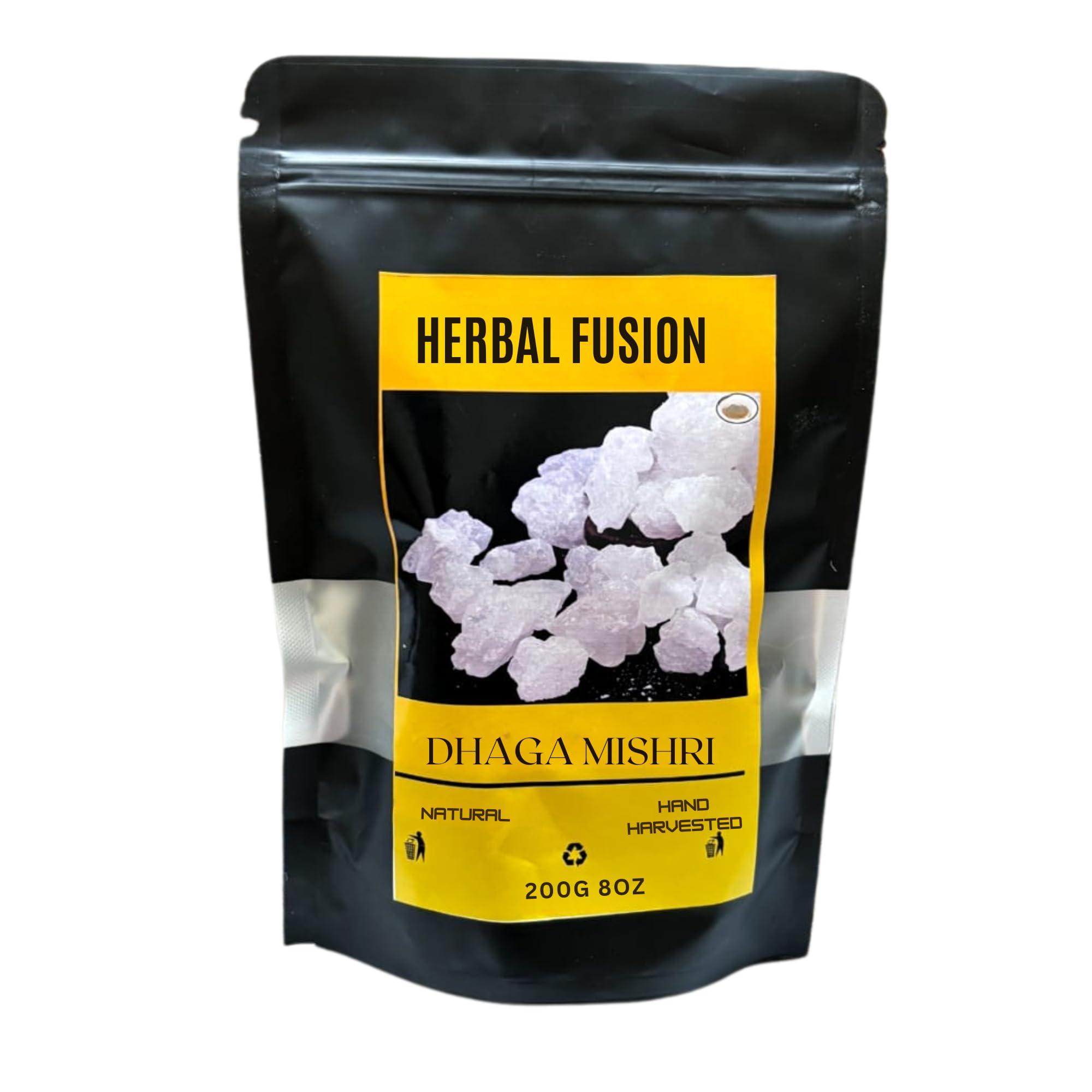 Herbal Fusion Dhaga Mishri, 8 Oz, 100% Natural, Gluten Free, Thread Crystals, Resealable Bags