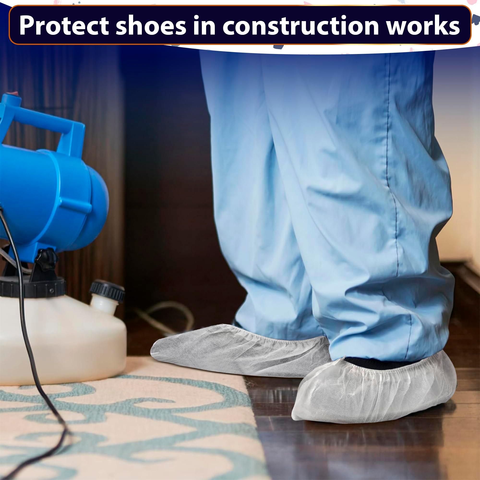 100 Pcs White Shoe Covers Disposable (Bulk Pack of 50 Pairs) – Non-Woven Booties for Shoes Covers, Stretchable Up to 15.7"– Soft & Durable, Fit for Home, Travel, Workplace & Real Estate Shows - Image 7