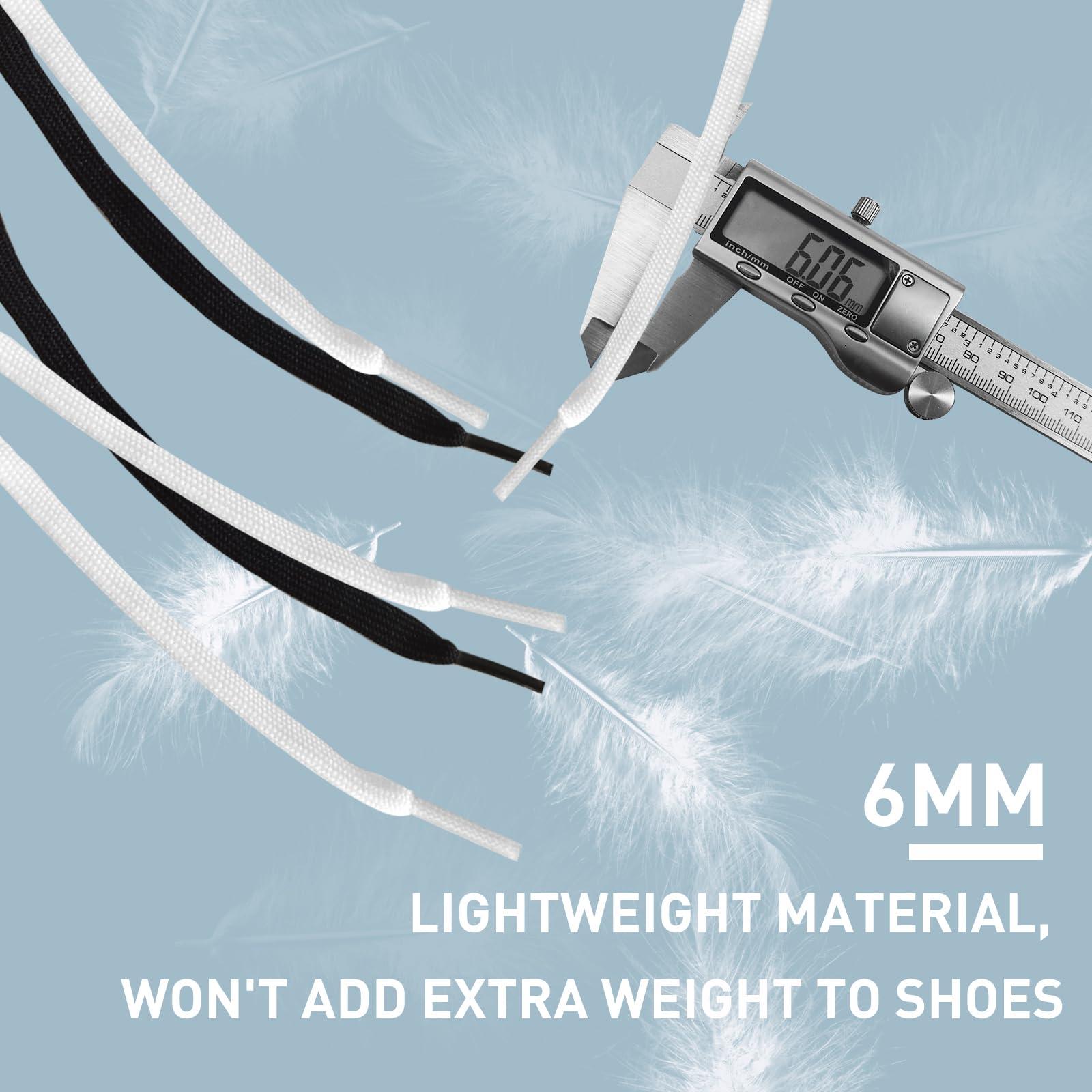 UamGlsob 1/4" Flat Running Shoe Laces for Nike Pegasus Sneakers, 6mm Durable Thin Running Shoelaces Replacement Strings - Image 2