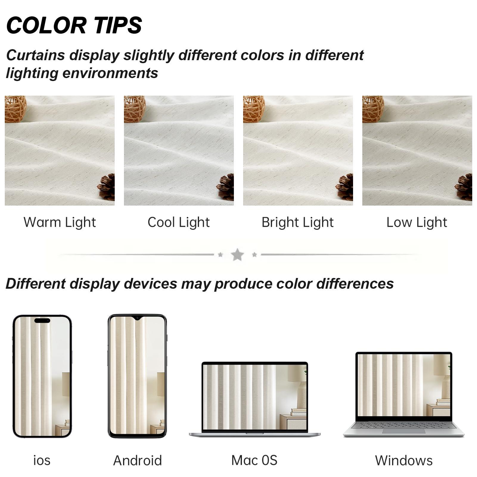 Topfinel 96 Inches Long Pinch Pleated 100% Blackout Curtains,Thermal Insulated Natural Linen Pinch Pleat Viral Drapes with Hooks Rings 2 Panel Sets,Neutral Beige Ivory 8FT Back Tab Window Curtains - Image 9