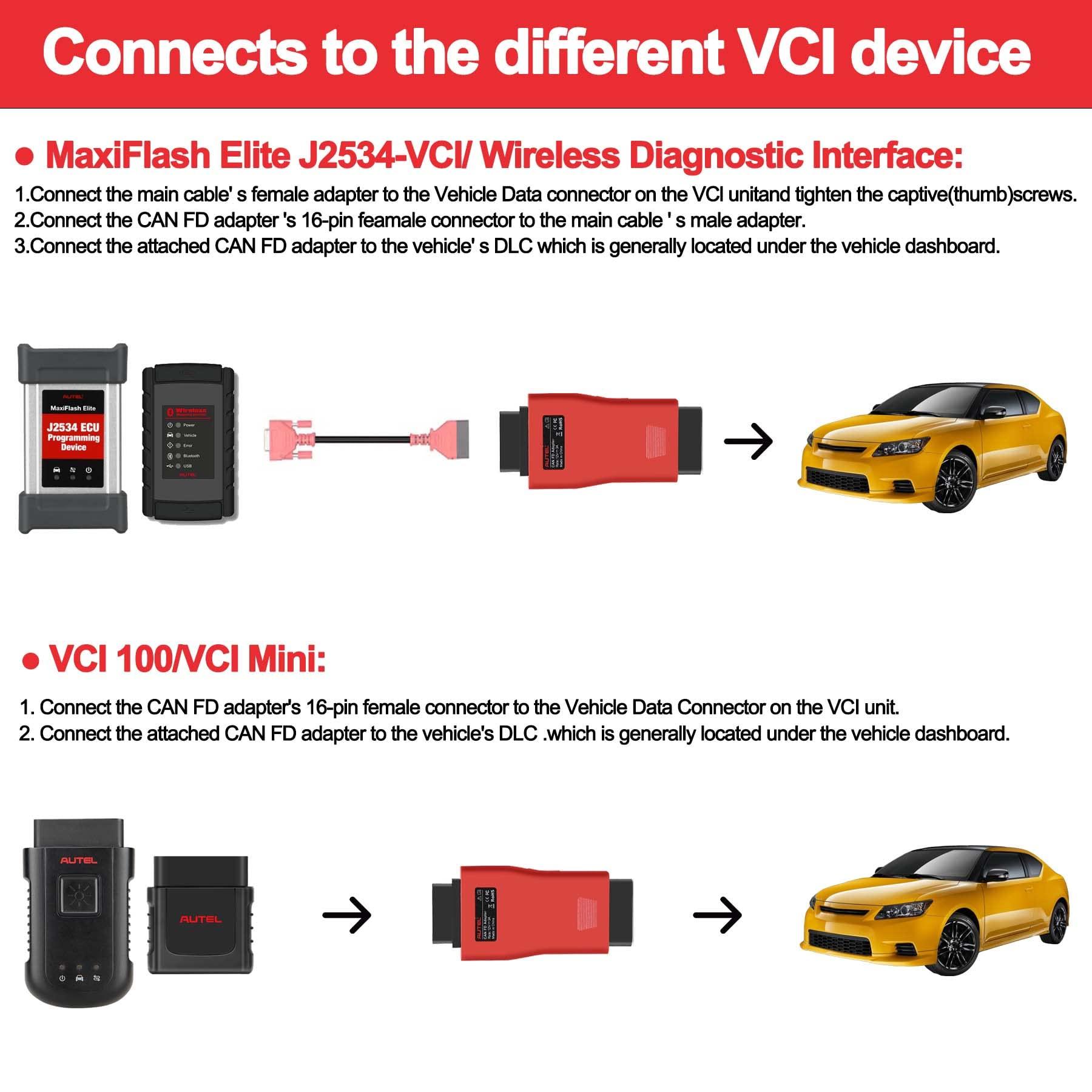 Autel CAN FD Adapter Support CAN FD Protocol for GM 2020+ for Ford for Chevrolet for Lincoln Compatible MaxiFlash Elite J2534-VCI VCI100 VCI Mini Maxisys Elite 908 Series 906 Series - Image 3