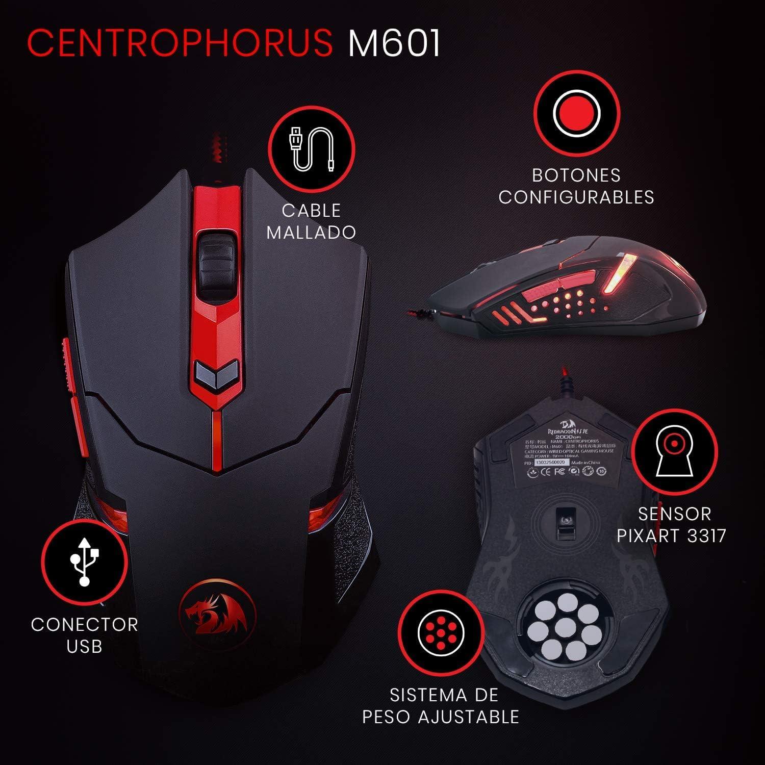 Redragon S101 Gaming Keyboard, M601 Mouse, RGB Backlit Gaming Keyboard, Programmable Backlit Mouse, Value Combo Set [New Version] - Image 6