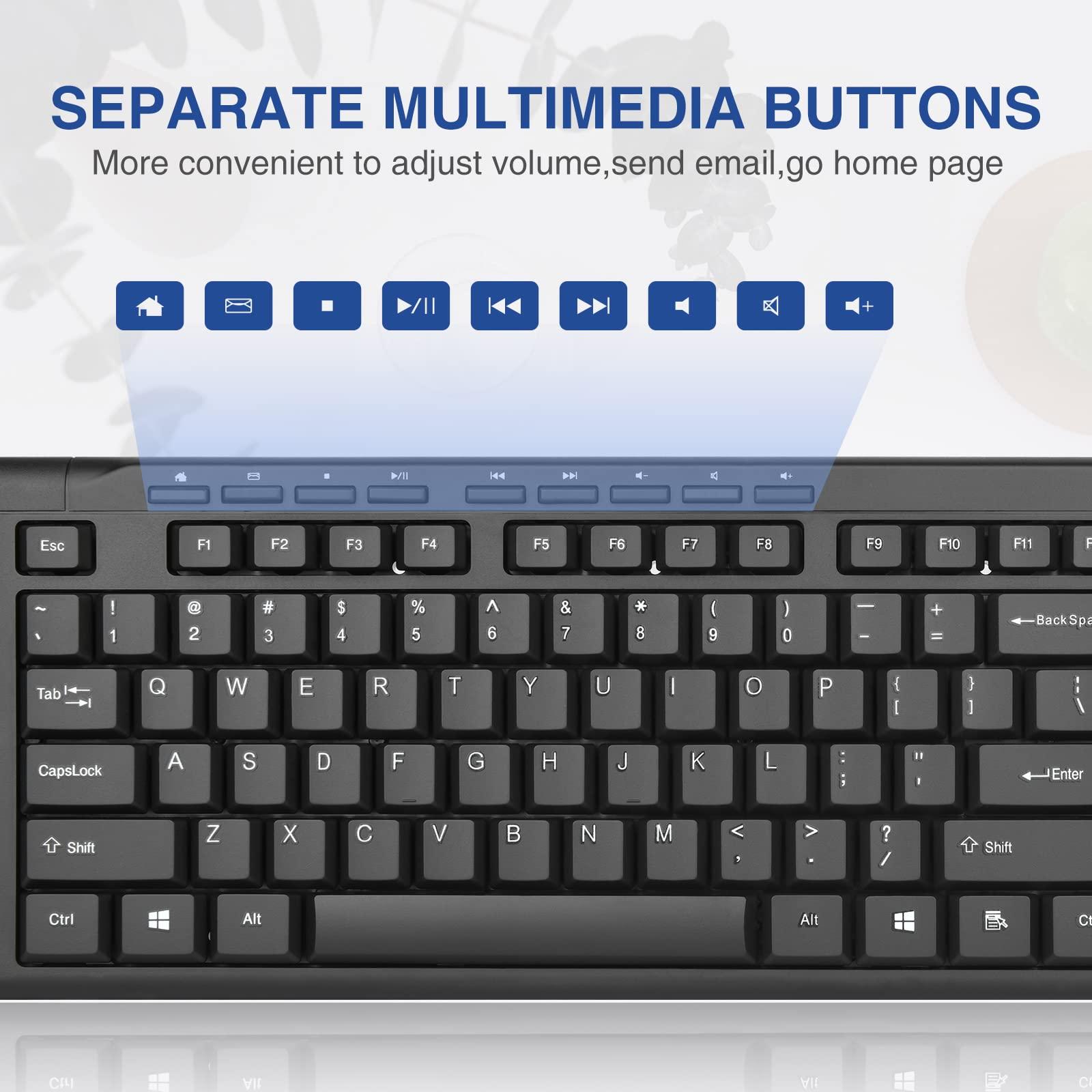 Rii RK907 Ultra-Slim Compact USB Wired Keyboard for Mac and PC,Windows 10/8 / 7 / Vista/XP (Black) (1PCS) - Image 5