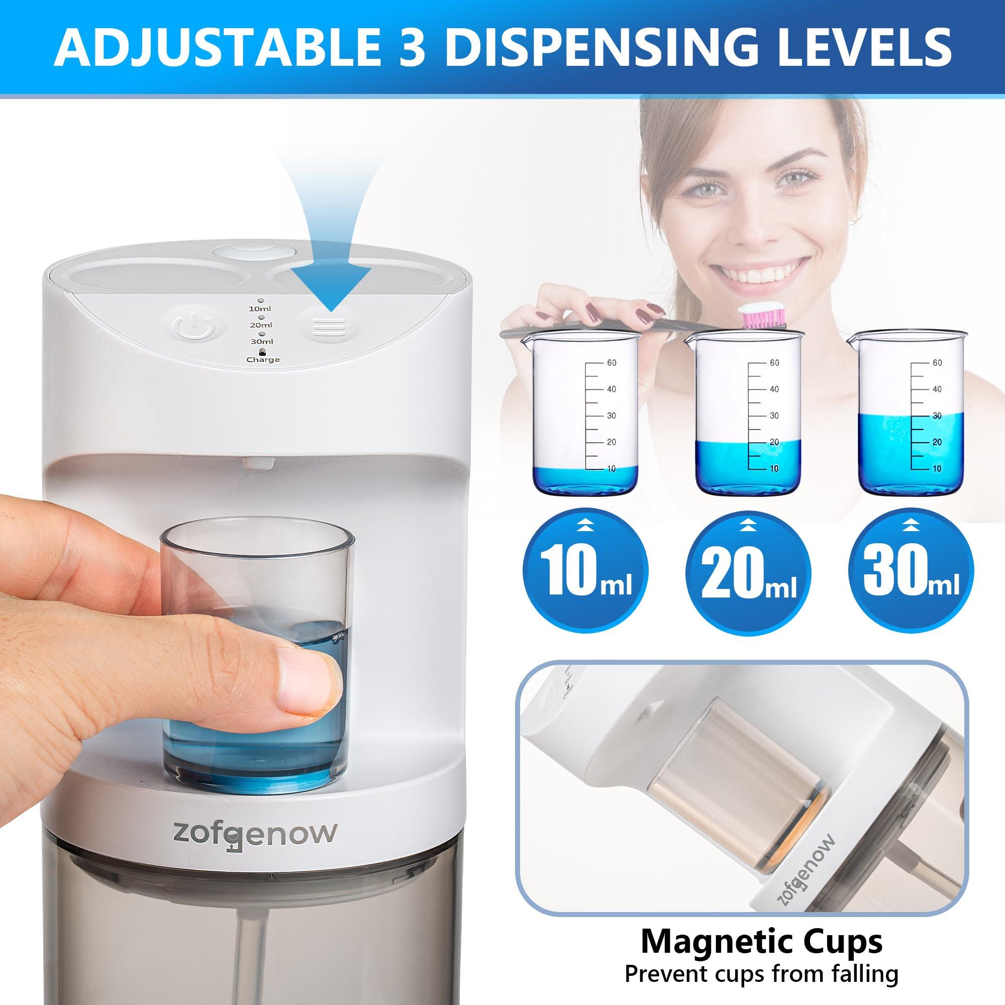 ZOFGENOW Automatic Mouthwash Dispenser for Bathroom,Bathroom Accessories 19.4 Fl Oz Dispensers with Magnetic Cups,Wall Mounted Dispenser,Suitable for All Age Groups,White - Image 5