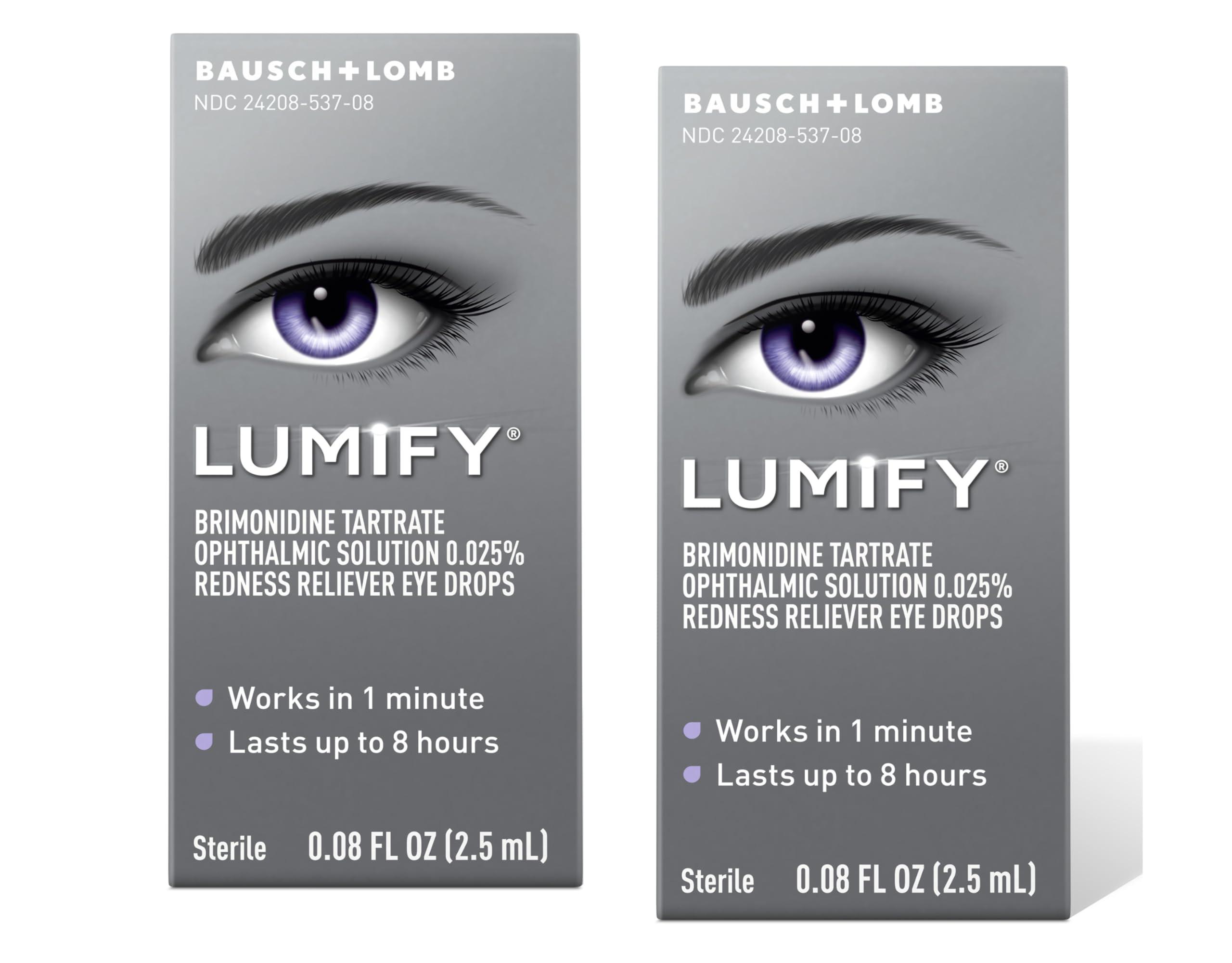 LUMIFY Redness Reliever Eye Drops 0.08 fl oz (2.5 mL) Pack of 2