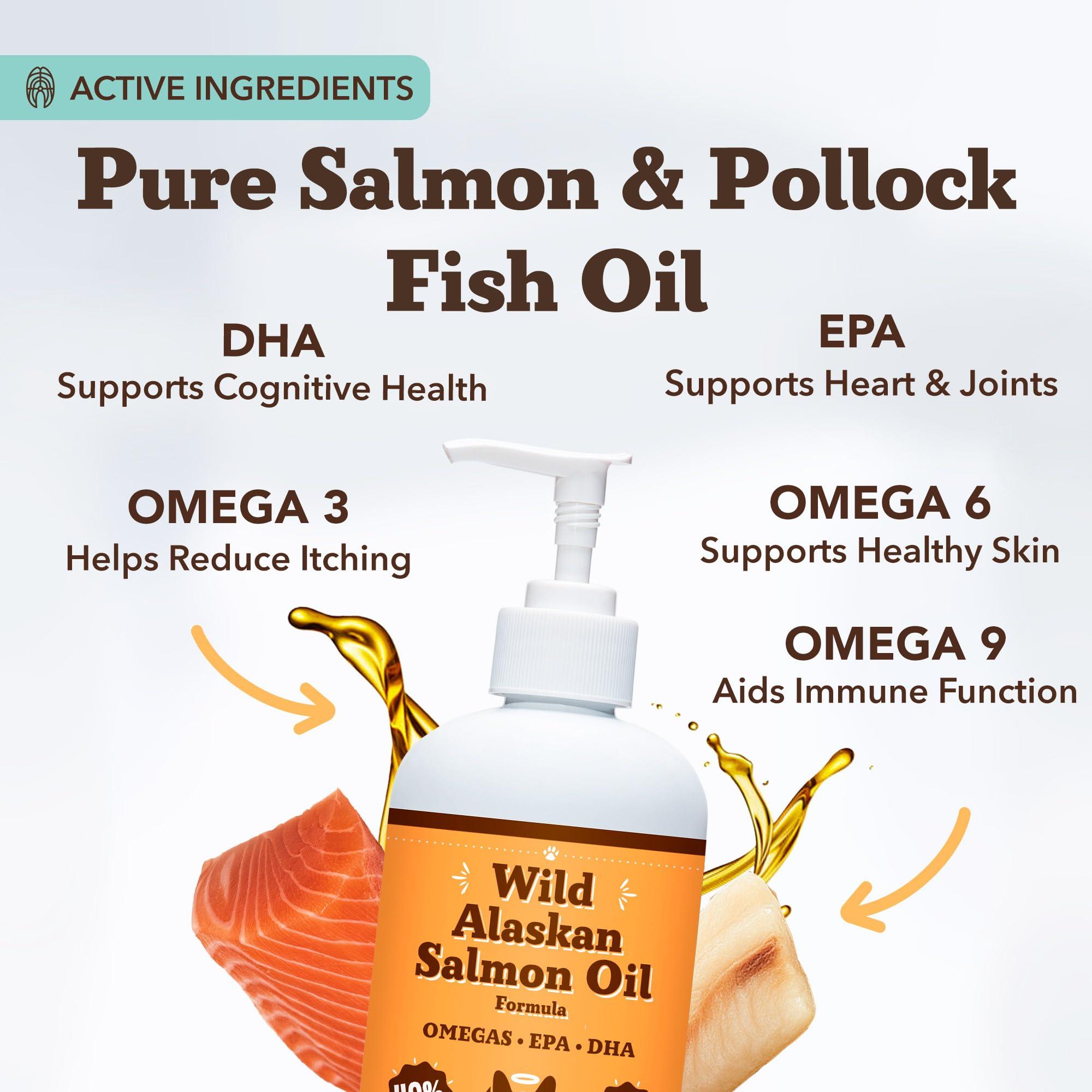 Natural Dog Company Wild Alaskan Salmon Oil Formula with Omega 3, Fish Oil for Dogs Supplement, Skin & Coat Dog Oil, Itchy Relief, Immune Support for Joints & Heart, Food Topper, 16 oz. - Image 2