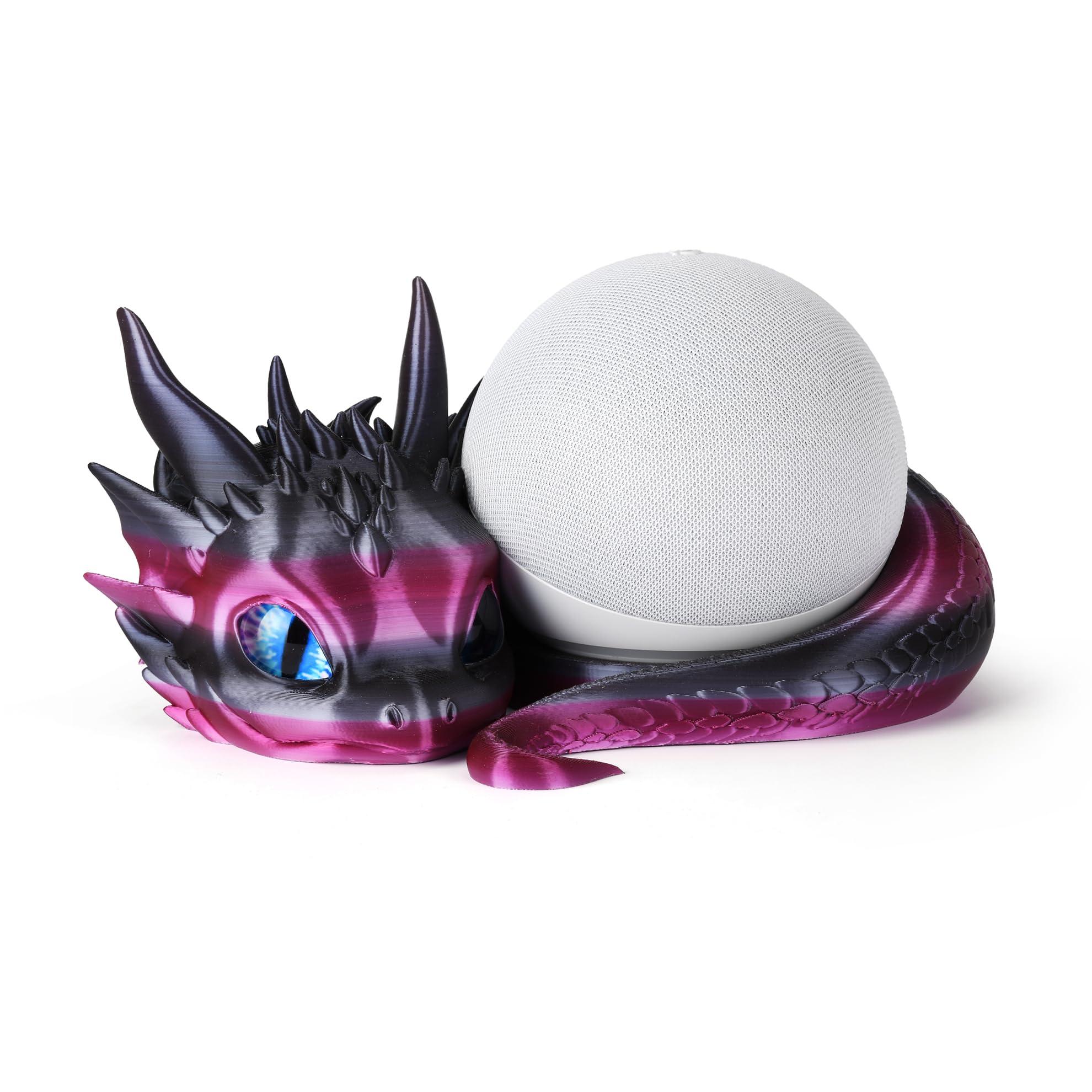 Dragon Stand for Echo Dot 4th/5th Gen, 3D Printed Smart Speaker Holder and Exquisite Desktop Decoration (Purple Black)