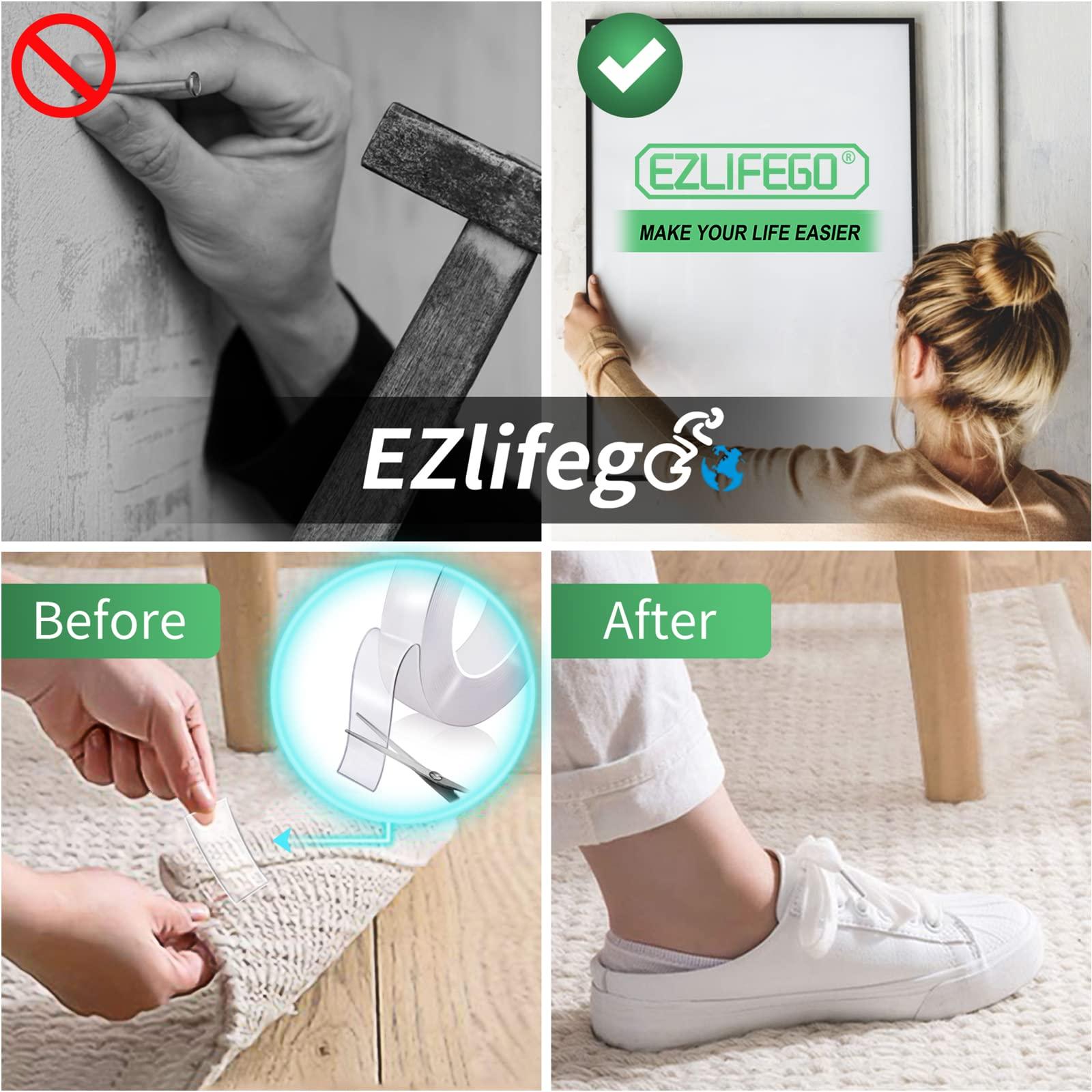 EZlifego Double Sided Tape Heavy Duty, Nano Double Sided Adhesive Tape, Clear Mounting Tape Picture Hanging Adhesive Strips (9.85FT) - Image 3