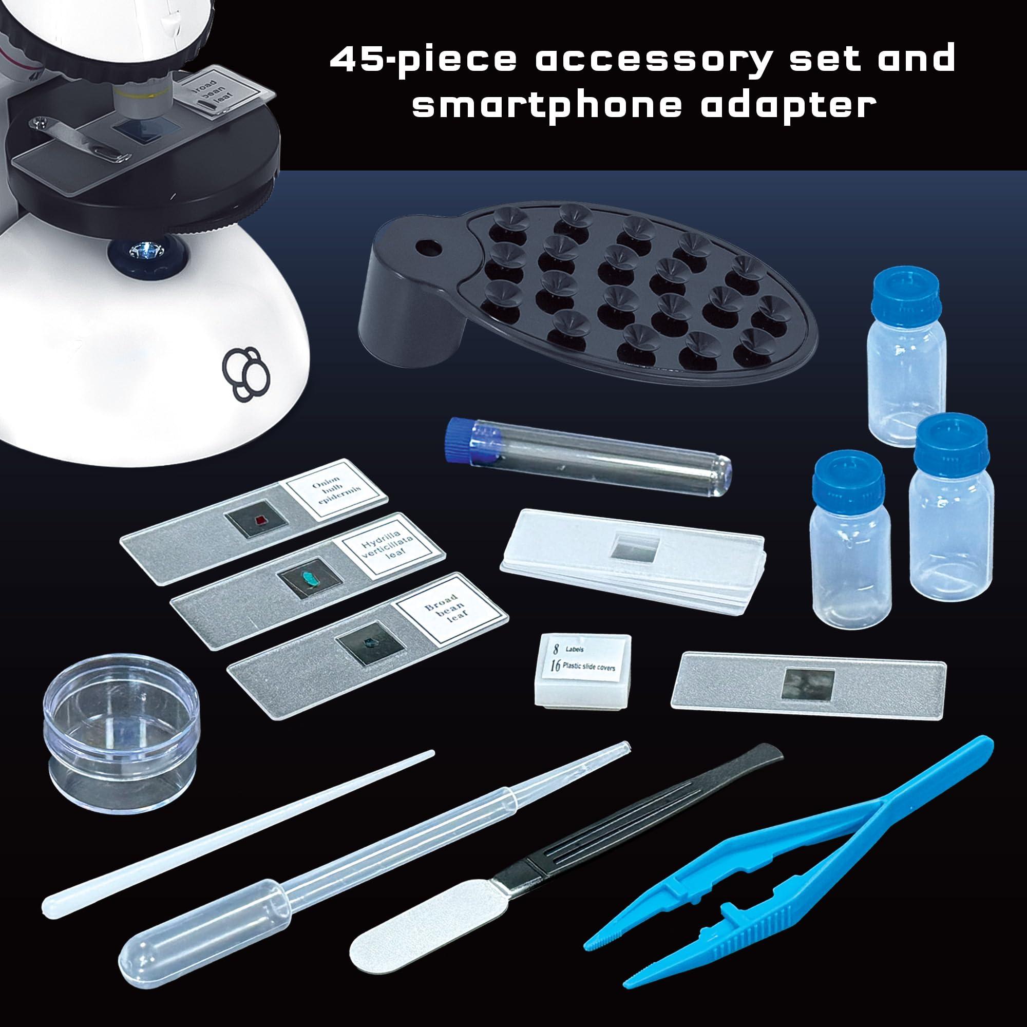 The Thames & Kosmos Microscope Essential STEM Tool with Smartphone Adapter to Capture & View Microscopic Images, Entry-Level Student Science Device, 60x to 600x Magnification & 45 Accessories - Image 4