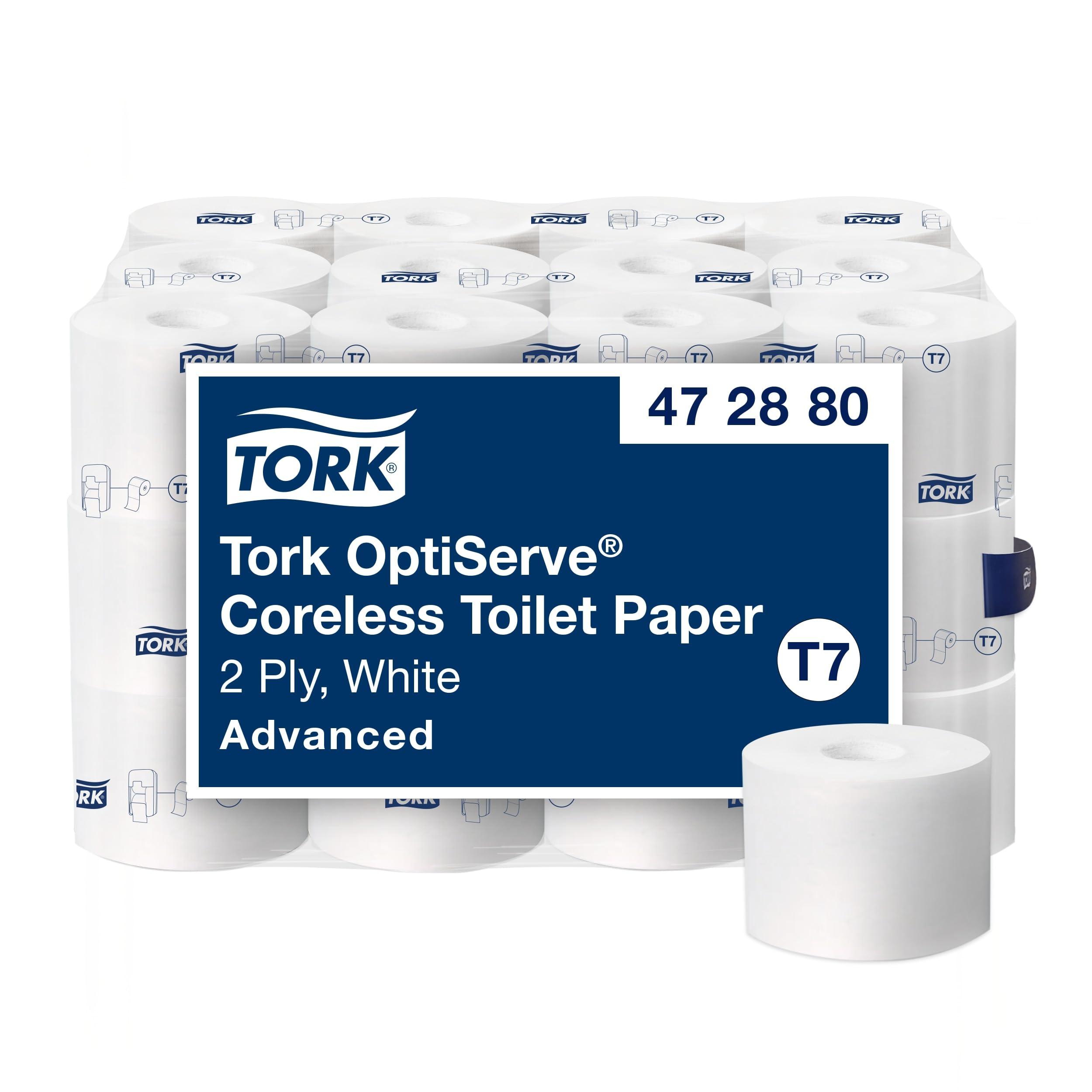 Tork Coreless High-Capacity Toilet Paper Roll White T7, Advanced, 2-Ply, 36 x 1000 Sheets, 472880