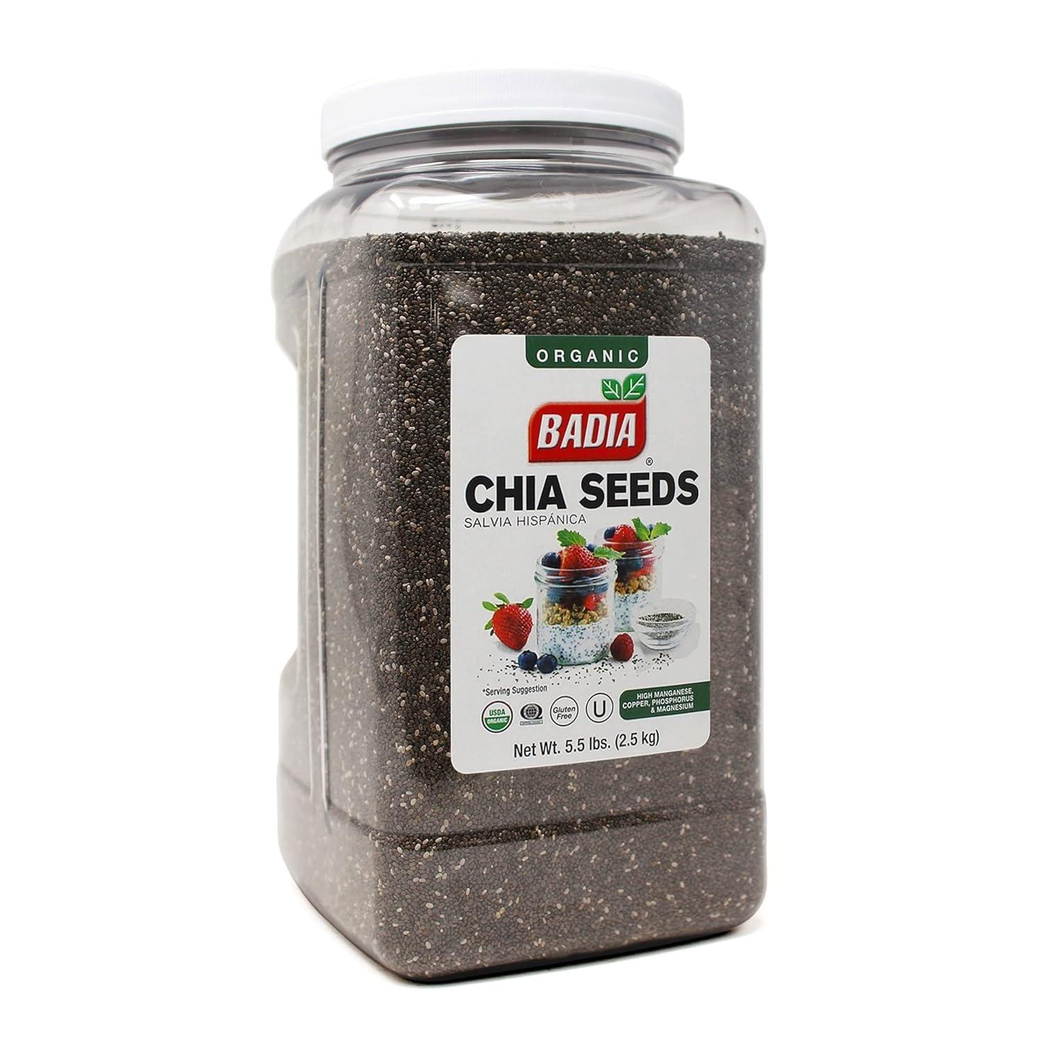 Badia Organic Chia Seeds, 5.5 Pounds (Pack of 2) – Superfood Rich in Omega-3, Fiber & Protein for Smoothies, & Baking, Gluten Free, Kosher - Image 2