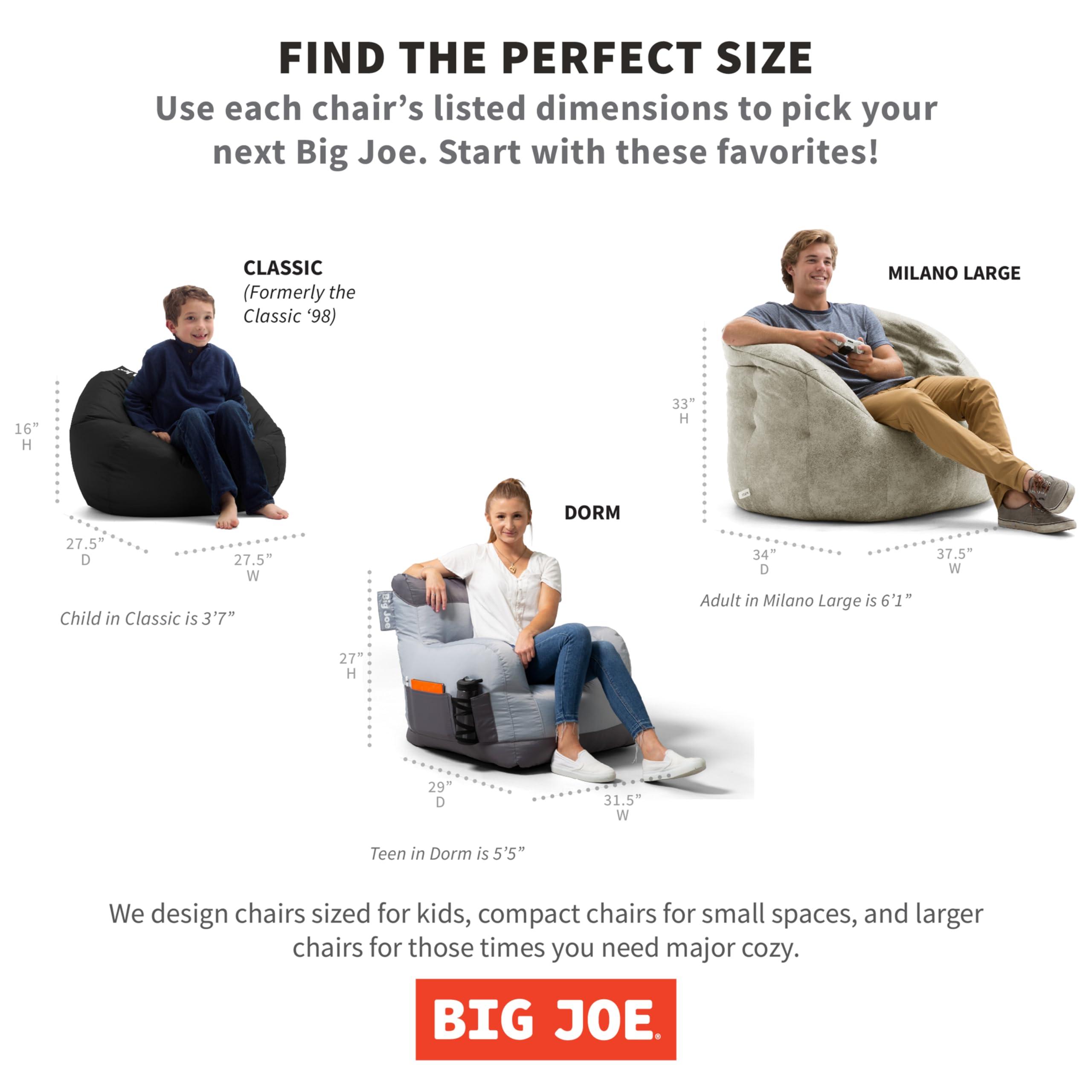 Big Joe Dorm Bean Bag Chair with Drink Holder and Pocket, Radiant Orchid Smartmax, Durable Polyester Nylon Blend, 3 feet - Image 8