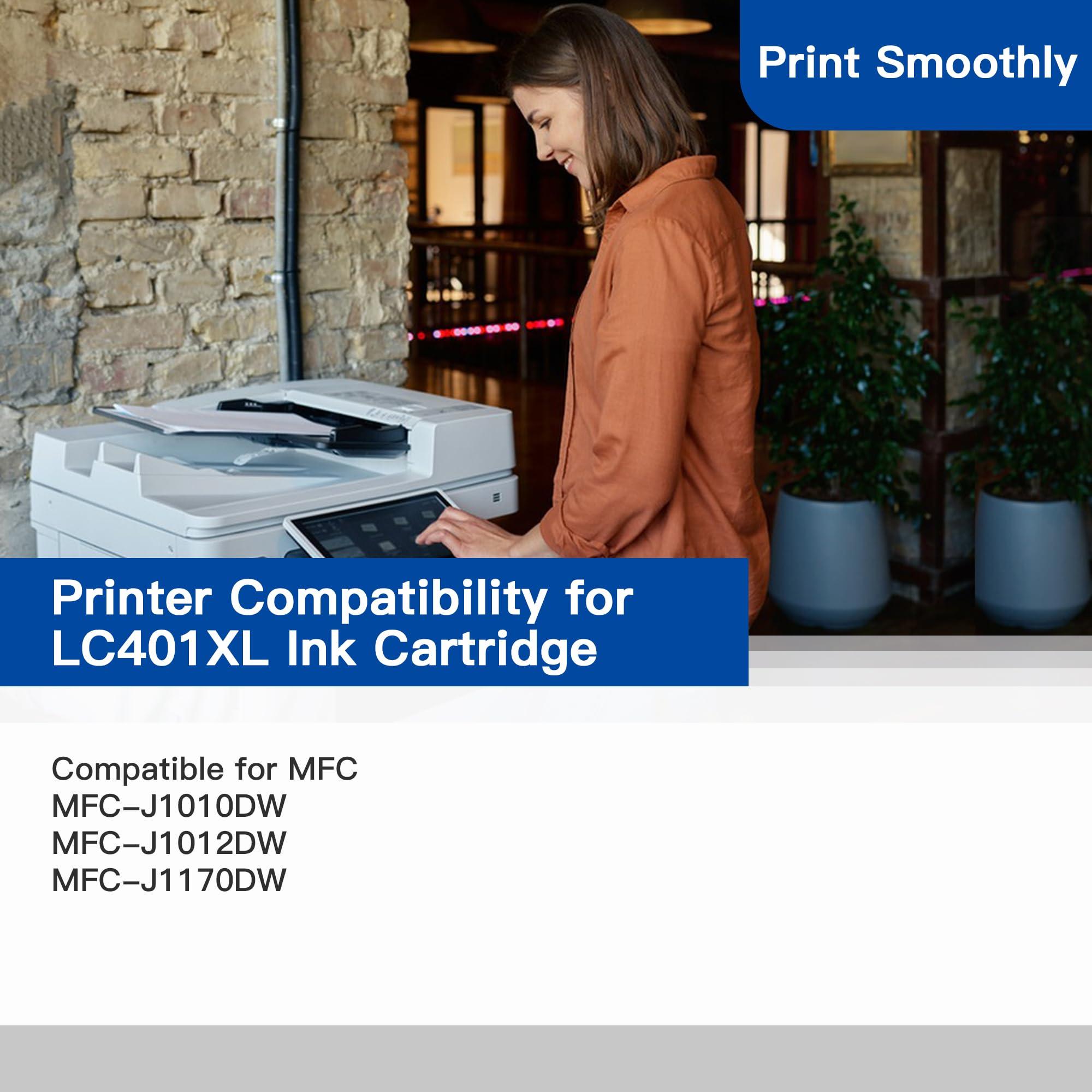 LC401 LC401XL High Yield Replacement for Brother LC401 Ink Cartridges LC401 Ink LC 401 Ink Cartridges for Brother Printer MFC-J1010DW MFC-J1012DW MFC-J1170DW (3 Pack，Cyan Magenta Yellow) - Image 2