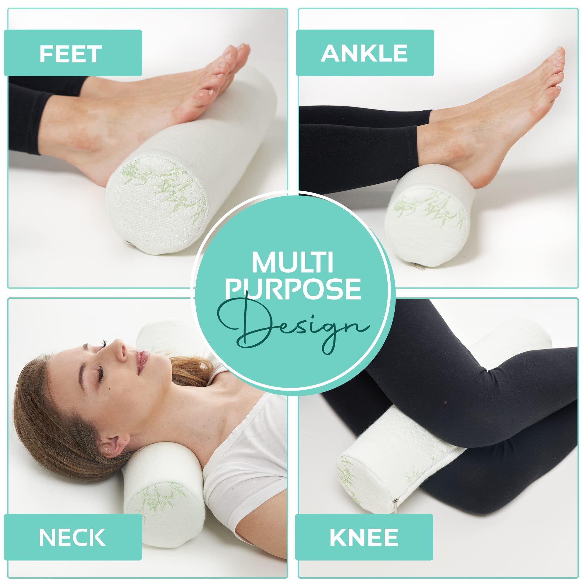AllSett Health 2 Pack Cervical Neck Roll Memory Foam Pillow, Bolster Pillow, Round Neck Pillows Support for Sleeping | Bolster Pillow for Bed, Legs, Back and Yoga | 4 Inch Diameter x 17 Inches Long - Image 4