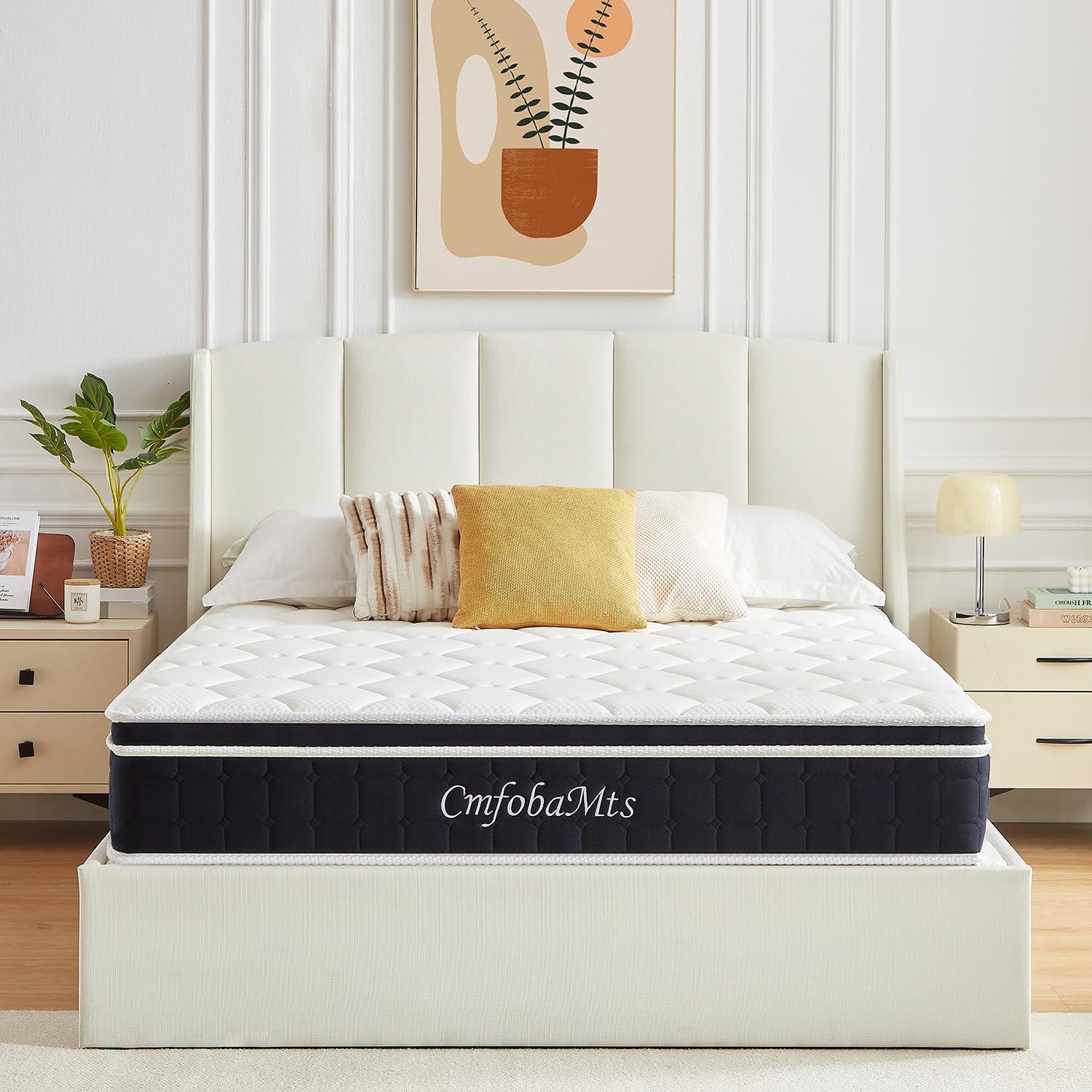 CMFOBAMTS 8 Inch Twin Mattress, Memory Foam Hybrid Mattress in a Box with Independent Spring for Motion Isolation and Pressure Relief, Comfortable Medium Firm - Image 2
