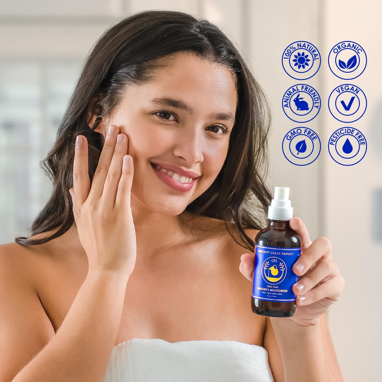 Ancient Greek Remedy After Shower Body Oil for Women - Organic Face Oil & Body Moisturizer for Dry Skin with Sweet Almond, Jojoba, Olive, Lavender and Vitamin E Oil - Natural Clean Skincare, 4 oz - Image 5