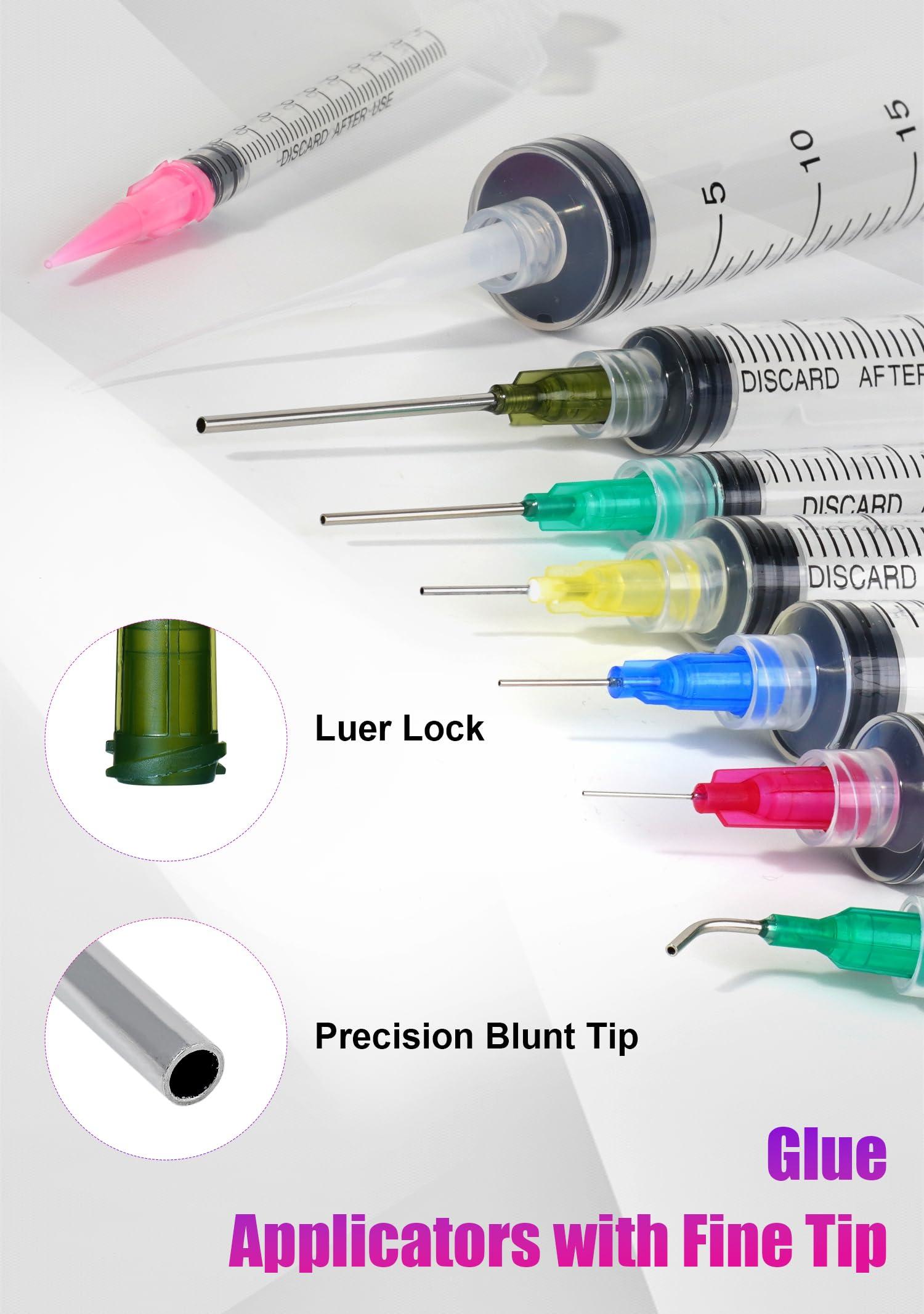 Glue Syringe Needle Tip Squeeze Bottles Set (1ml-50ml), 14G-22G Blunt Needle Tip with Caps, Precision Glue Applicator for Oil, Ink and Art Crafts - Image 3