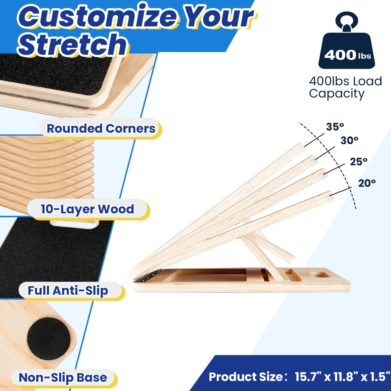 StrongPal Portable Slant Board for Calf Stretching, Portable & Heavy, Duty with Slip-Resistant Surface, Supports up to 350 lbs, Ideal for Home, Office, and Outdoor Workouts - Image 2