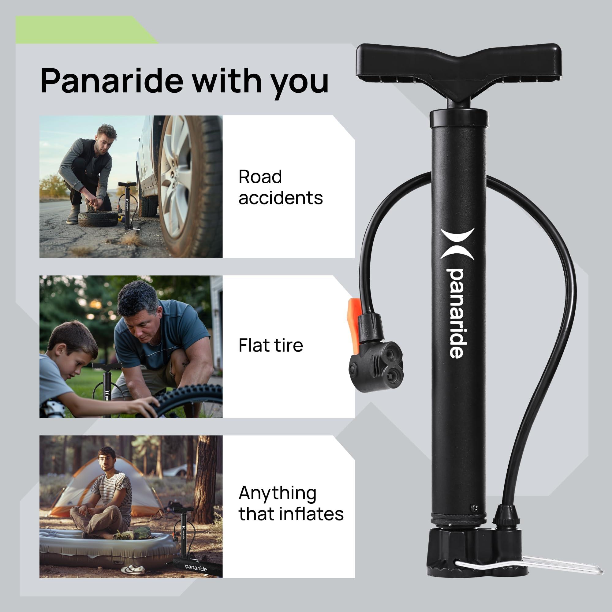 Bike Pump Floor, Advanced Bike Tire Inflator, Bicycle Hand Air Pump with Dual Presta and Schrader Valves, Handheld Bike Pump, Suitable for Road and Mountain Bikes, Baby Stroller, Balls - Image 2