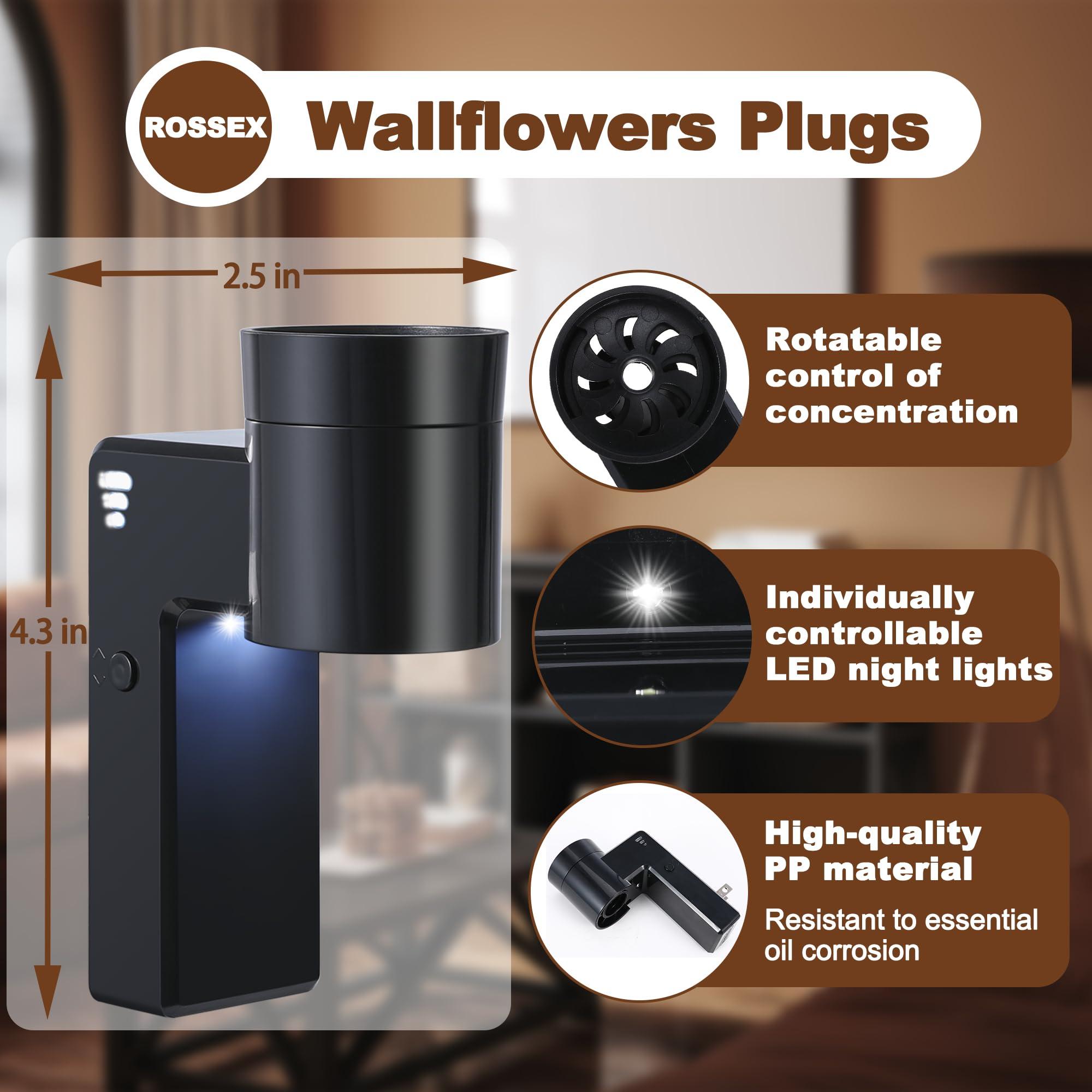 4 Pcs Wall Fragrance Plug in with Night Light Compatible with Bath and Body Works Wallflowers Plug, with 3-Speed Adjustable Fragrance Diffuser Plug, Essential Oil Diffuser for Home,Office,Black - Image 2