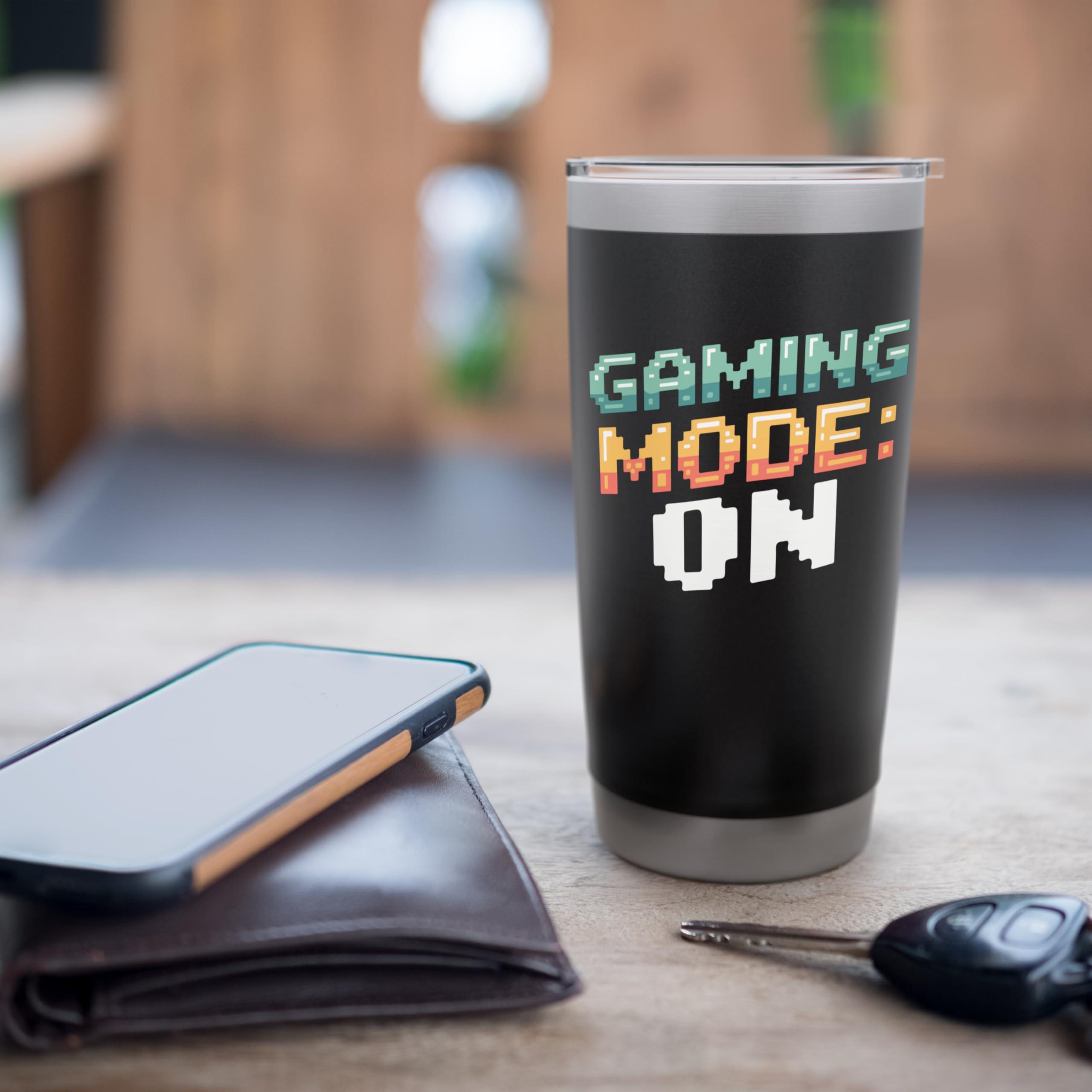 Gaming Mode On Funny Gamer Men Boys Kids Stainless Steel Insulated Tumbler - Image 7