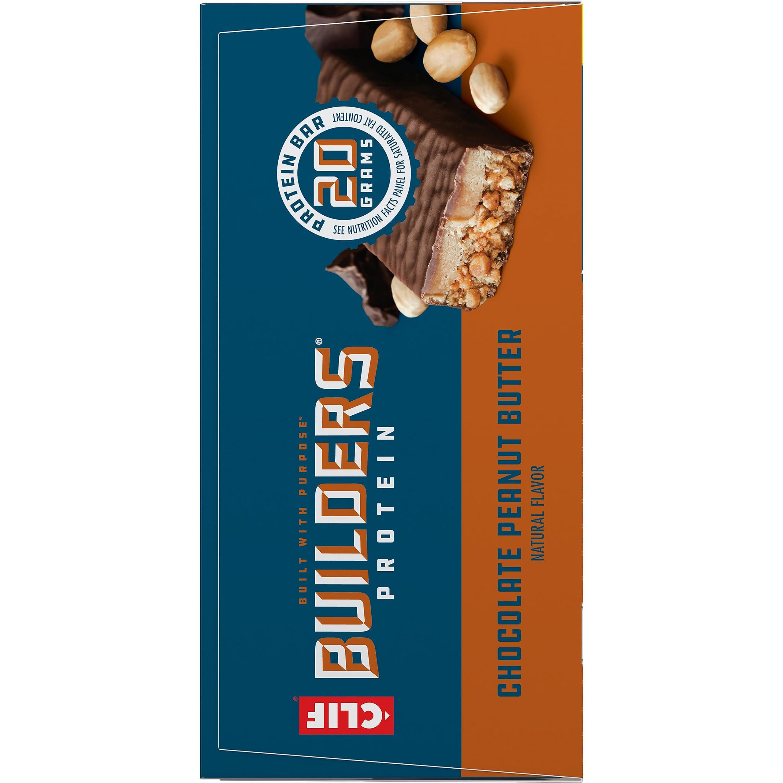 CLIF BUILDERS Protein Bars - Chocolate Peanut Butter Flavor - 20g Plant Based Protein - Gluten Free - Non-GMO - Low Glycemic - No Artificial Sweeteners - Value Pack, 2.4 oz. (12 Count) - Image 14