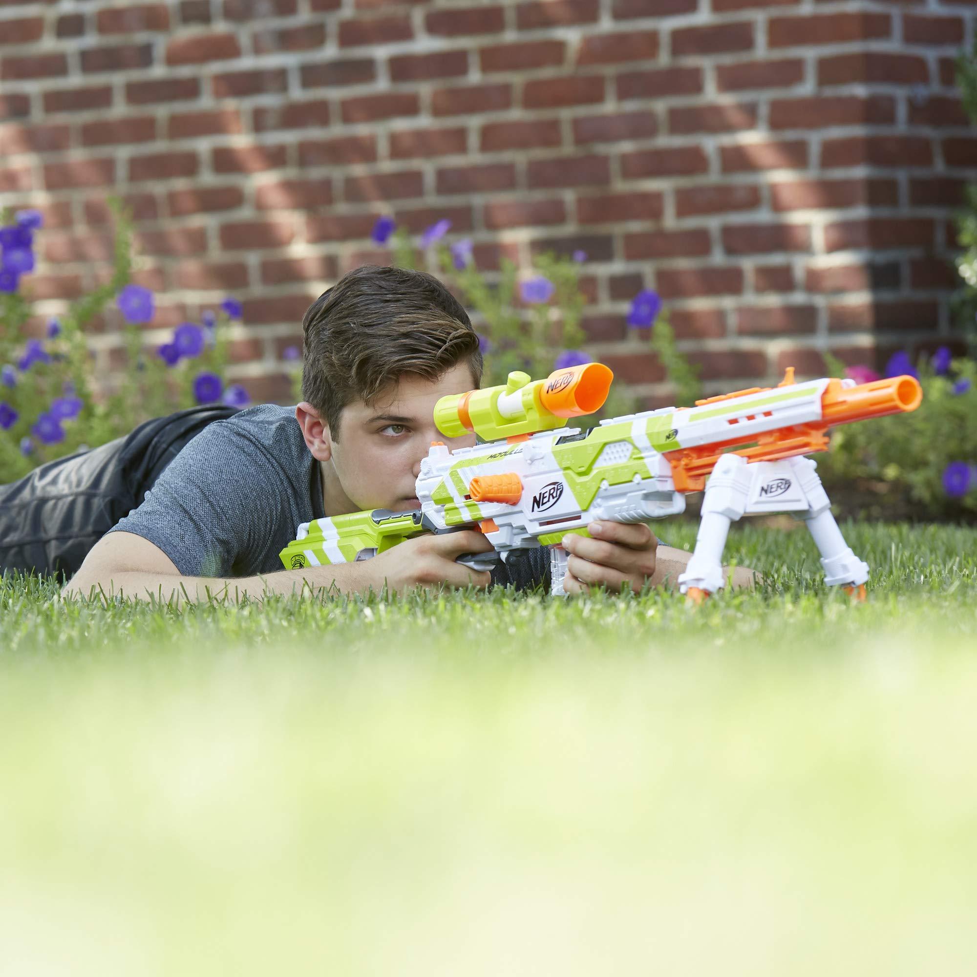 NERF Longstrike Modulus Toy Blaster with Barrel Extension, Bipod, Scopes, 18 Elite Darts & 3 Six-Clips (Amazon Exclusive) - Image 6