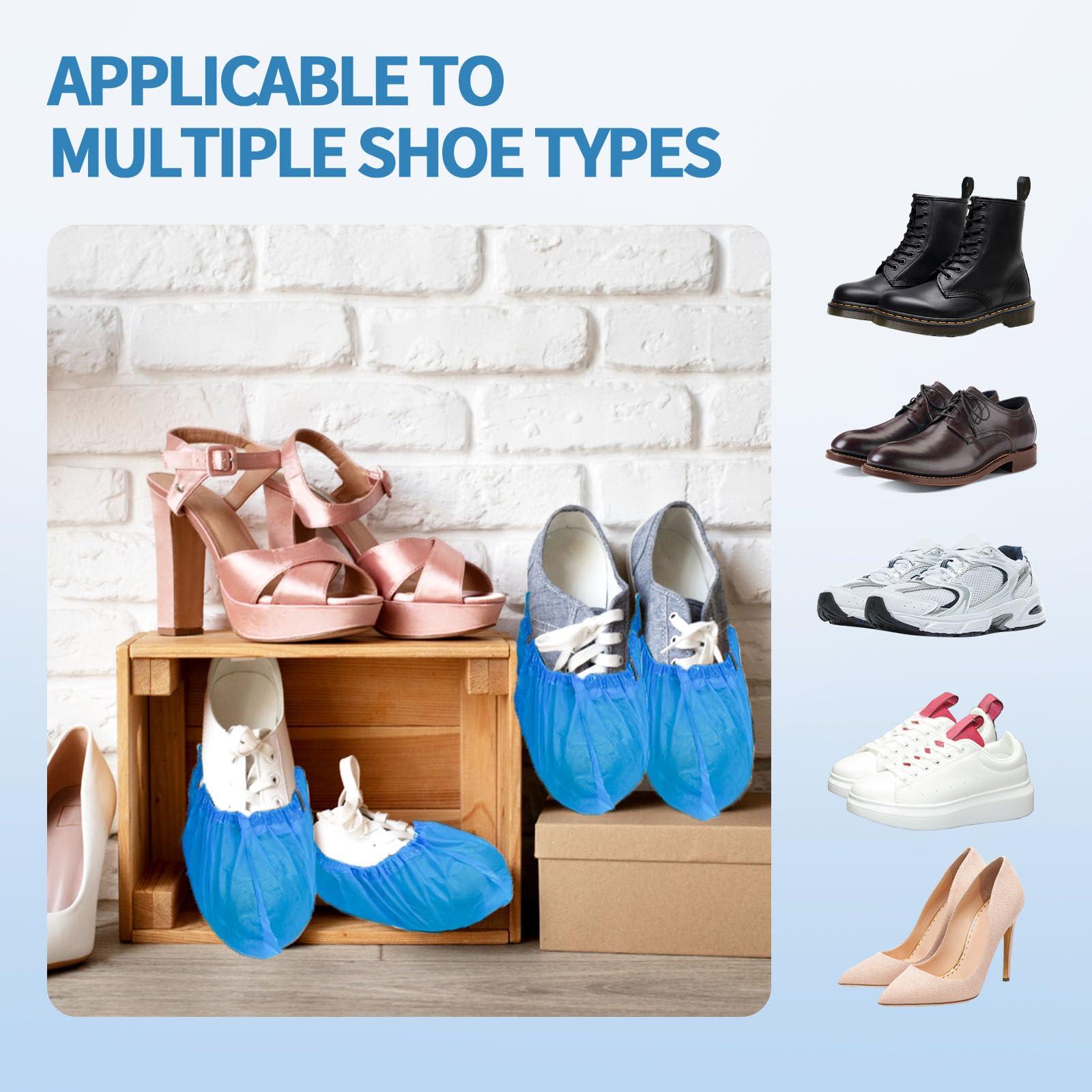 Kearning 100 Pack(50 Pairs)Shoe Covers Disposable Waterproof Non Slip Shoe Cover Indoor Booties for Shoes Covers CPE Boot Covers Plastic Foot Covers Fits Size Up To Men 11 Women 13 for House Cleaning - Image 5