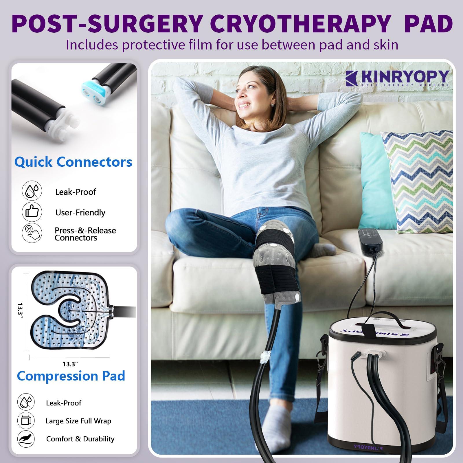 Cold Therapy Machine with Programmable Timer, Portable Ice Machine for Knee After Surgery, Knee Replacement Recovery System, Cryotherapy Pain Relief w/Compression Pad for,Shoulder, Hip and Ankle - Image 5